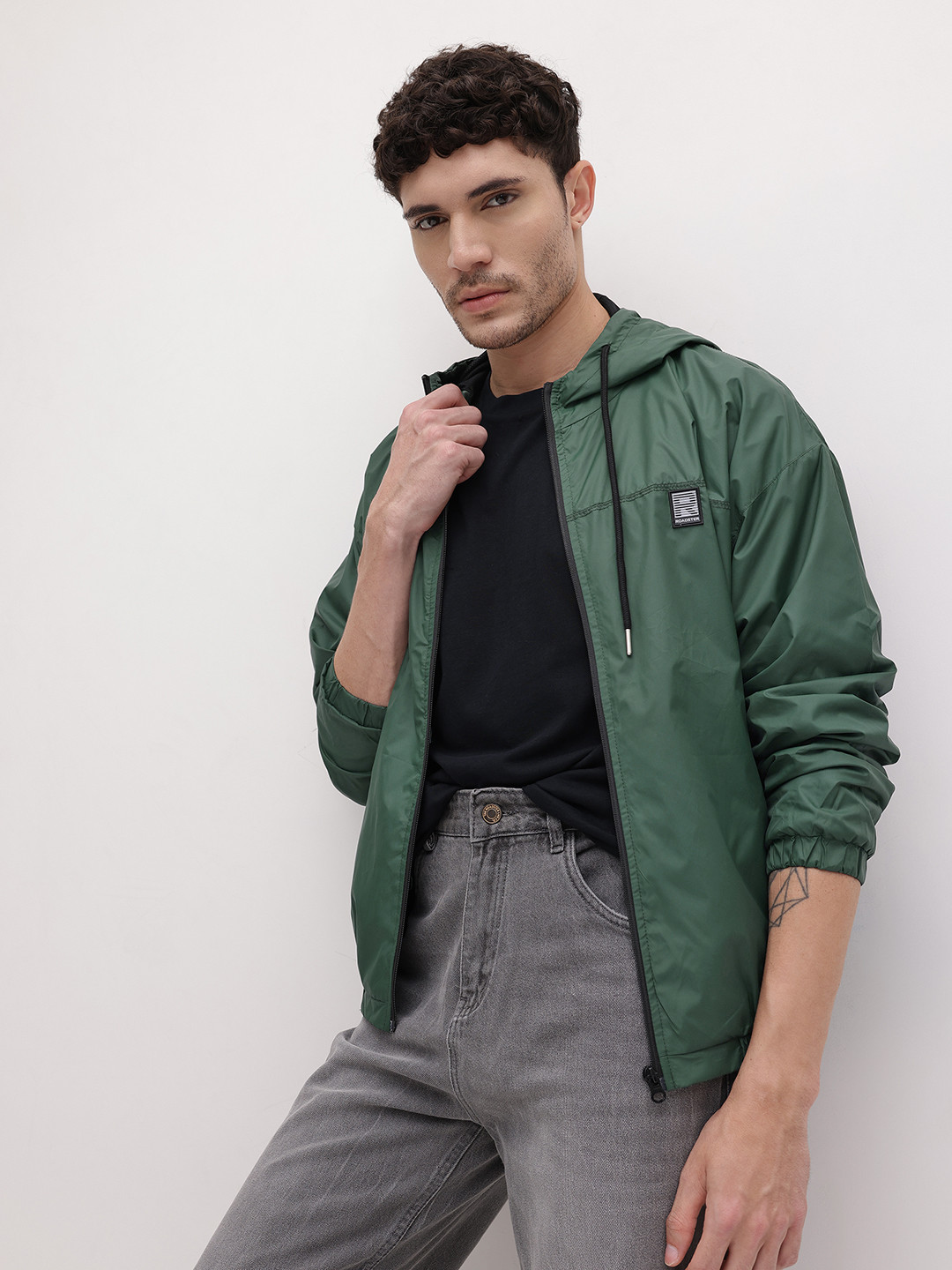 The Roadster Life Co. Hooded Paneled Packable Bomber Jacket