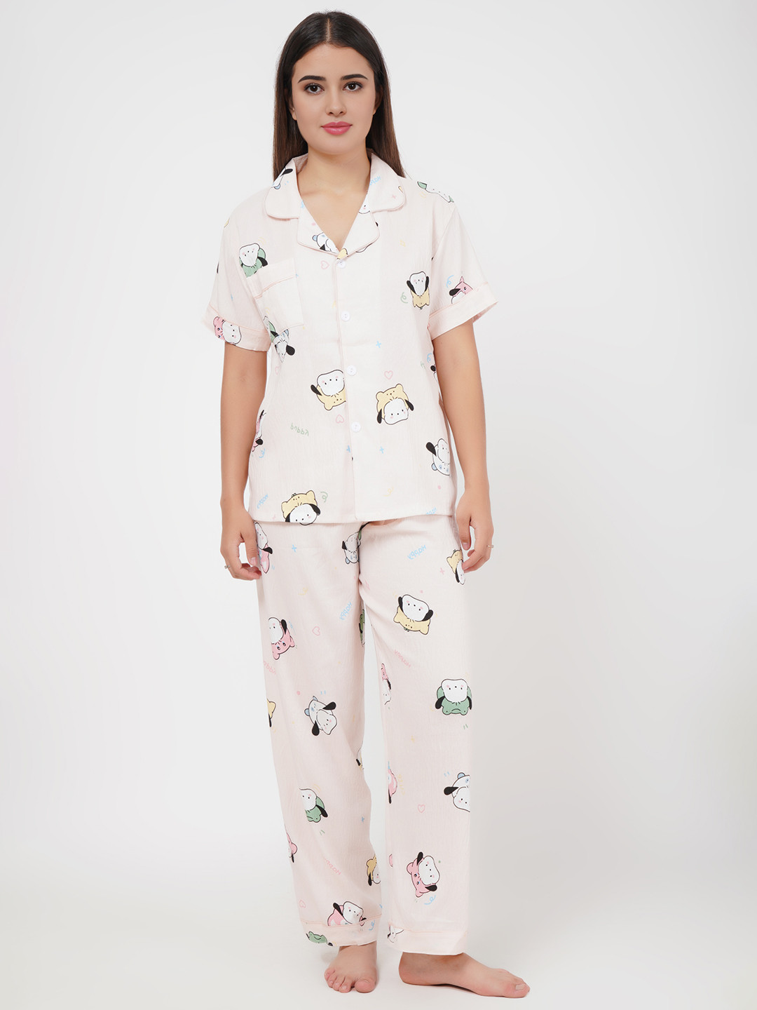 Stem Rope Women Graphic Printed Night Suit