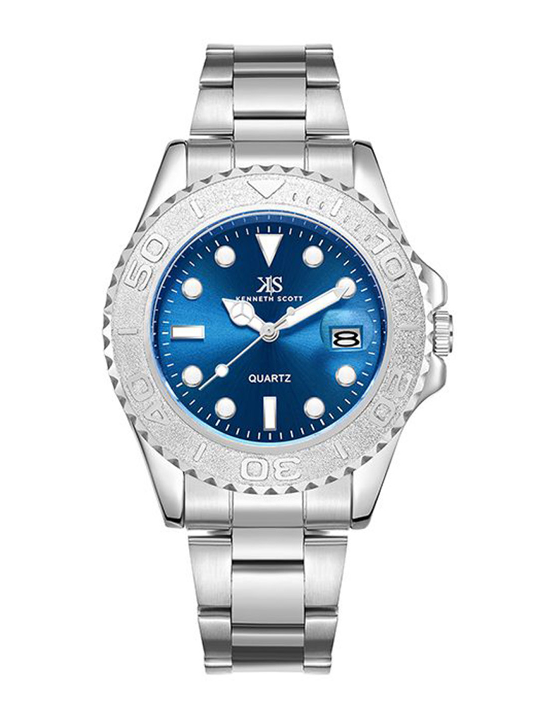 KENNETH SCOTT Men Stainless Steel Bracelet Style Straps Analogue Watch K23022-SBSL