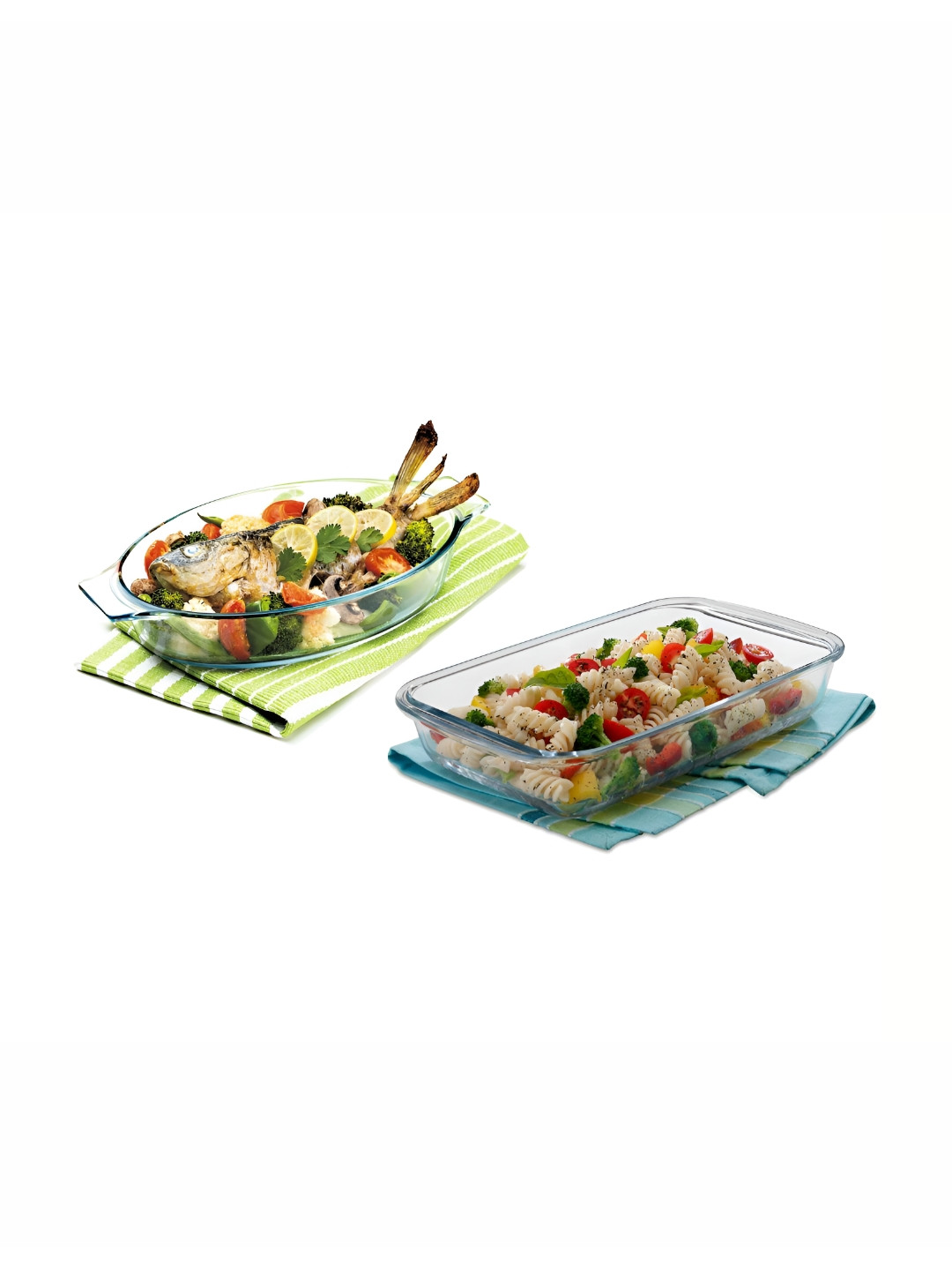 SignoraWare 2 Pcs Transparent Pure Borosilicate Glass Heat Resistant Bakewares