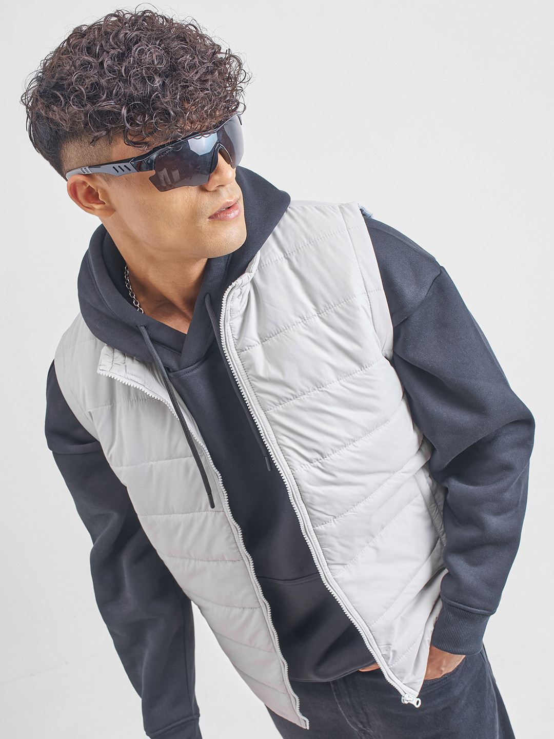 HIGHLANDER Men Light Grey Puffer Jacket