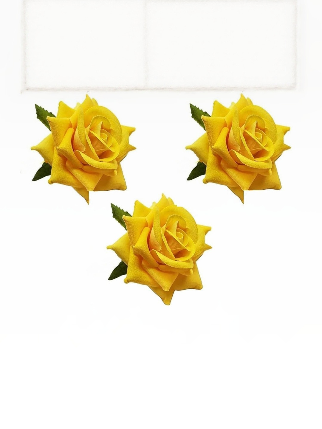 DIVASTRI Women Set of 3 Yellow Artificial Flower Alligator Hair Clip
