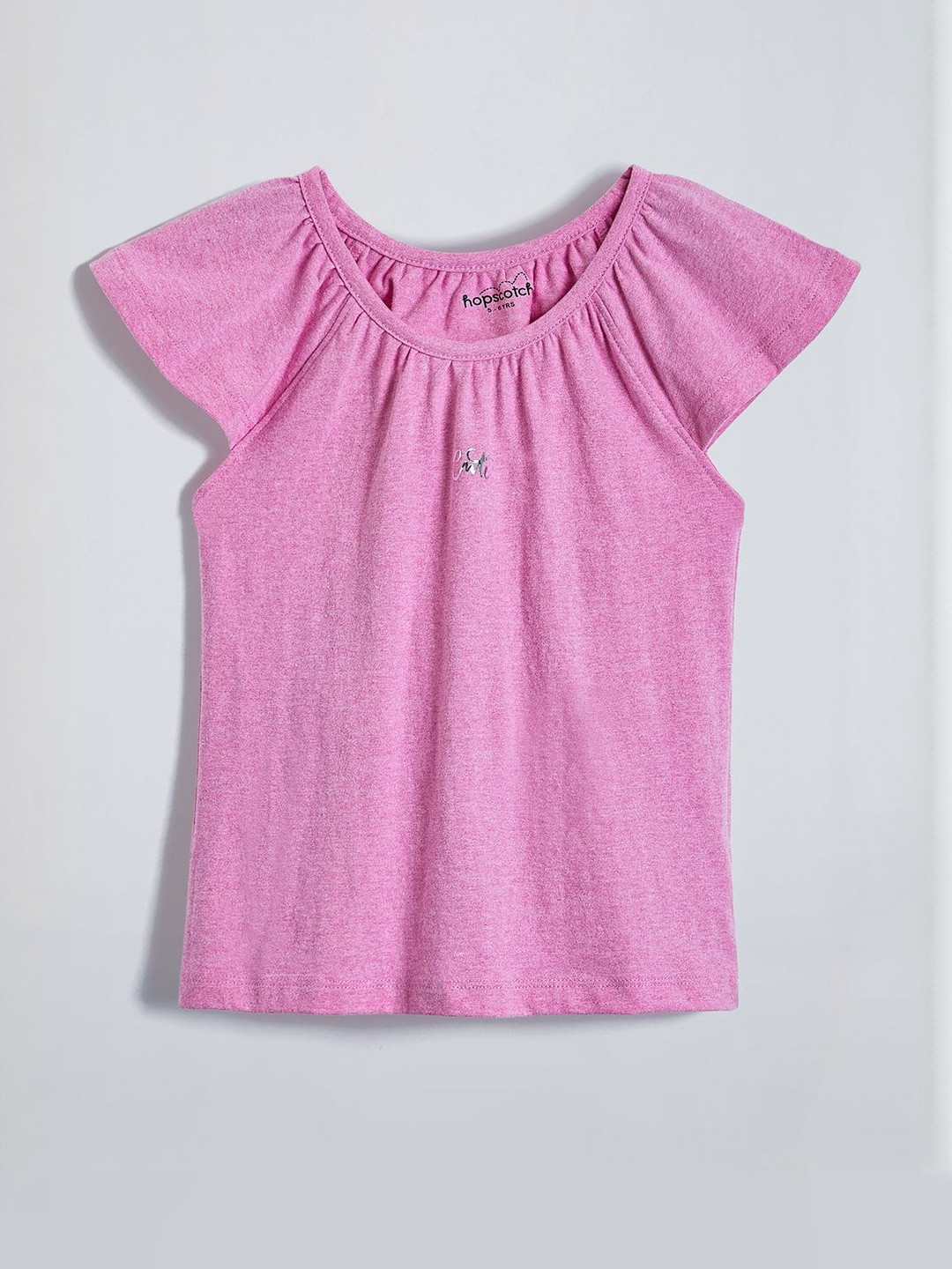 Hopscotch Girls Pink Gathered Cotton Top