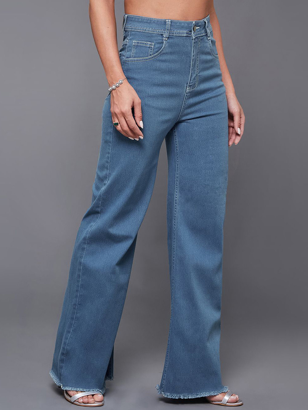 Miss Chase Sunbeam Flick Women Wide Leg High-Rise Stretchable Jeans
