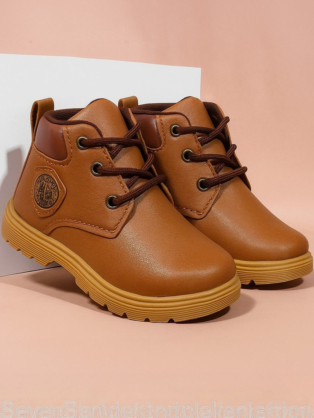 PENNEN Kids Brown Synthetic Leather Boots