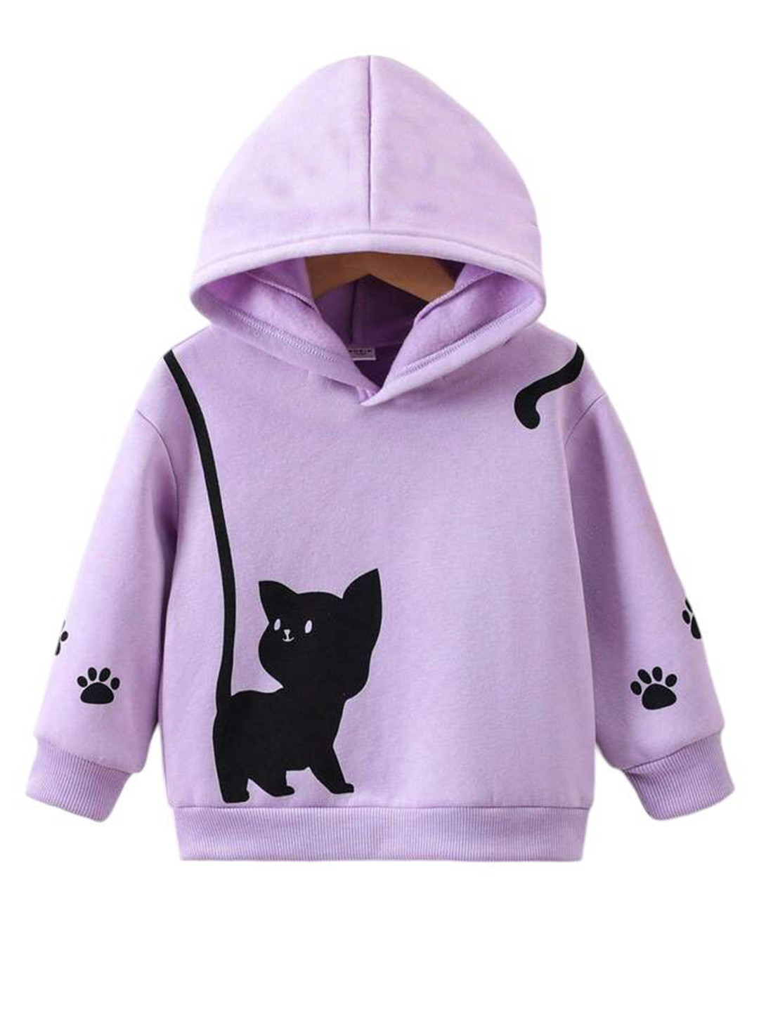TABADTOD Kids Cat Printed Hooded Pullover Sweatshirt
