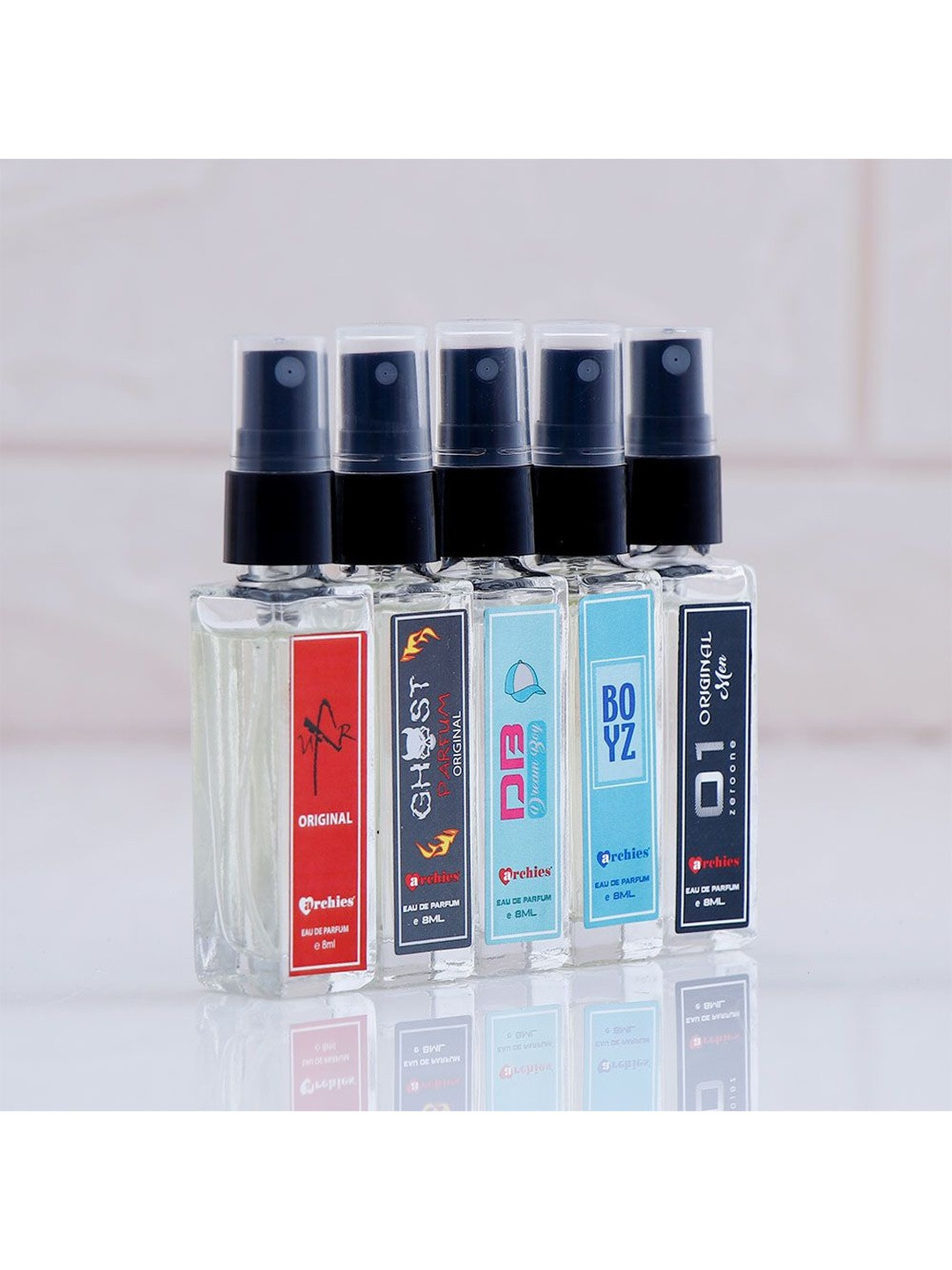Archies Men Pack Of 5 Medium Strength Travel Pack Perfumes- 8 Ml Each