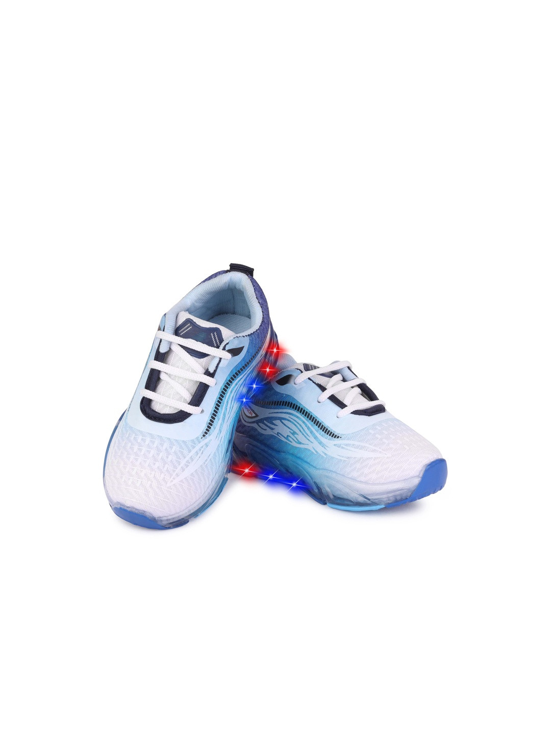 DRACKFOOT Boys White & Blue Colourblocked Mesh Sneakers
