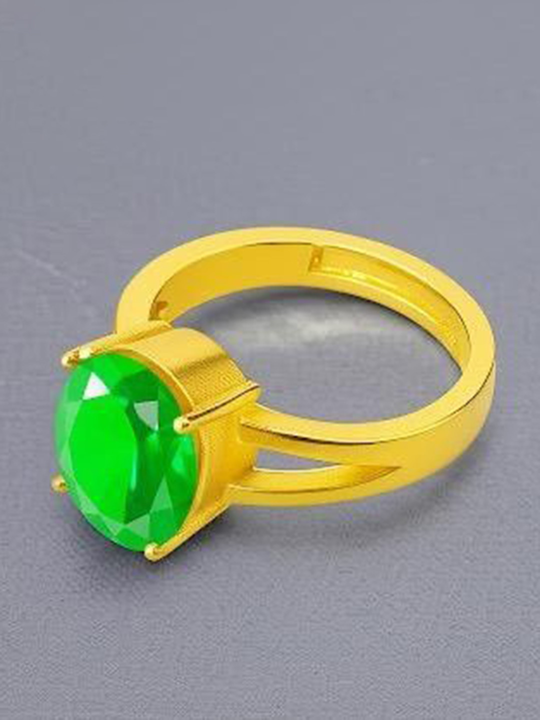 LAXBON Gold-Plated Artificial Stones Studded Ring