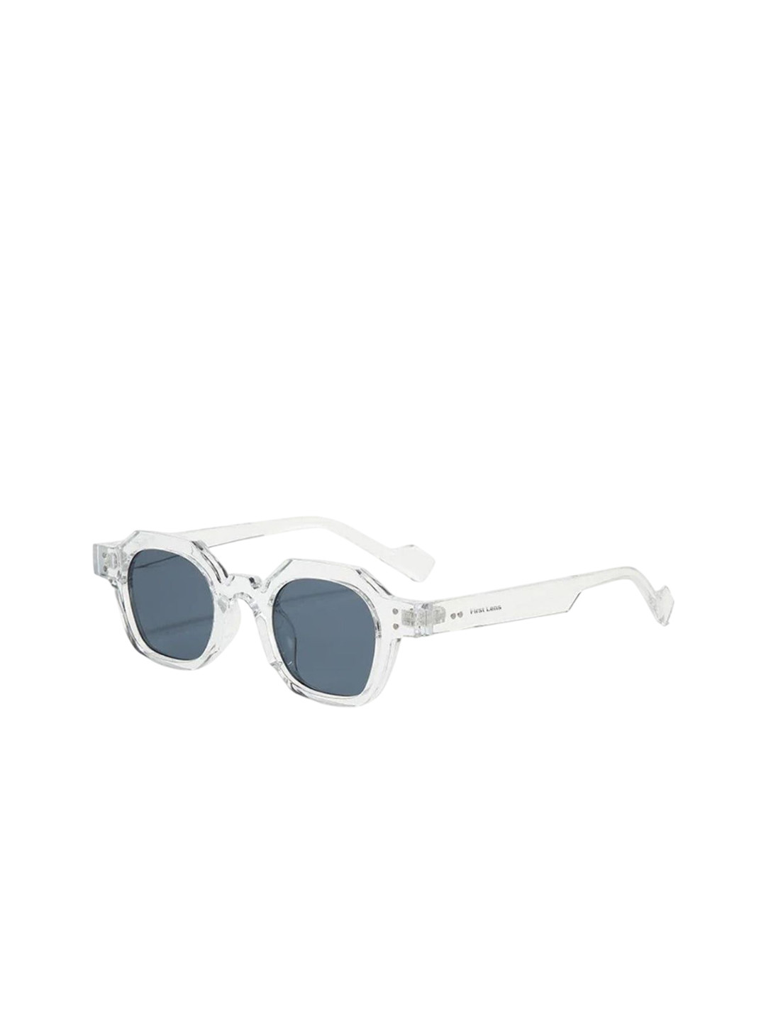 First Lens Unisex Blue Lens & White Square Sunglasses C10370