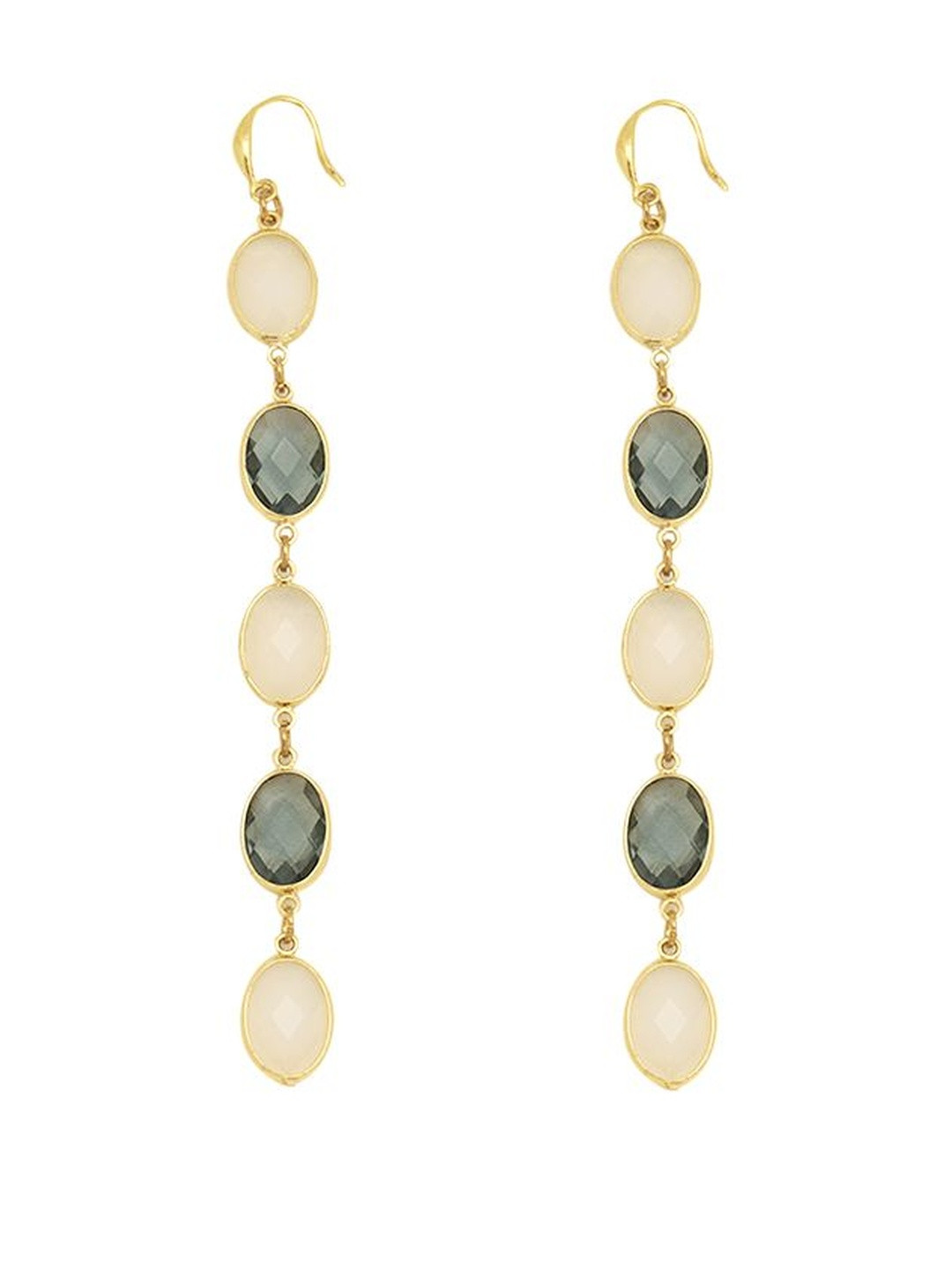 Beenth & Doneth Women Gold Plated Cubic Zirconia Stud Stainless Steel Drop Earrings