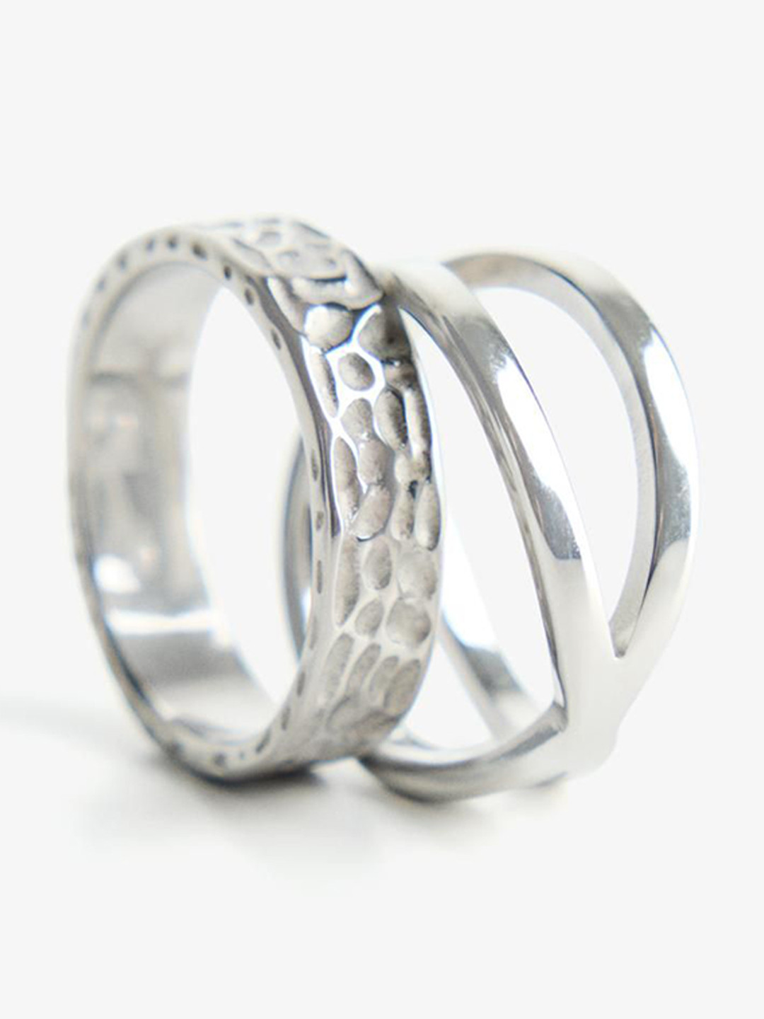 Bershka Stainless Steel 2-Pack Of Rings