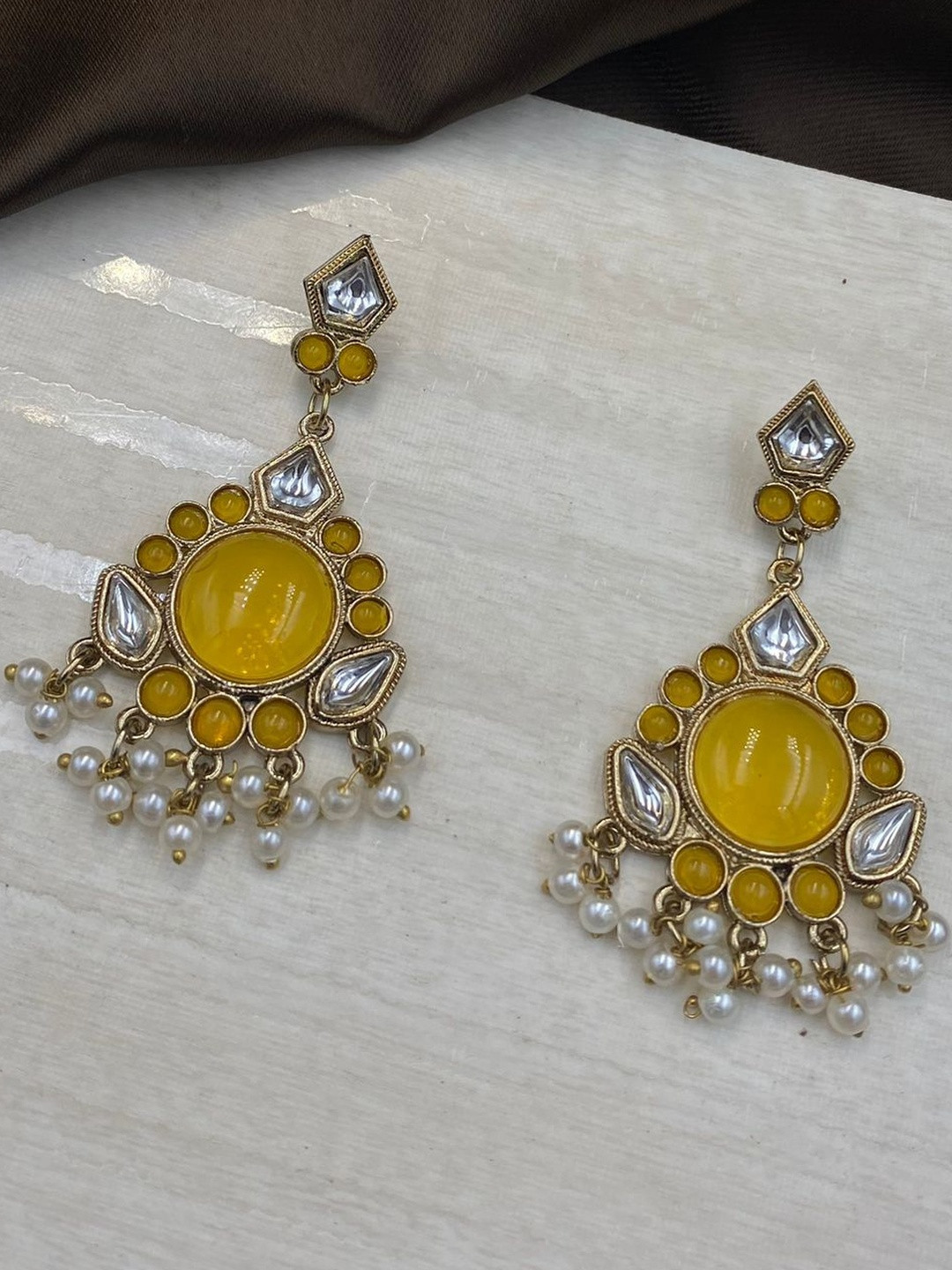 Fashion Theme Women Classic Stones Studded Ethnic Drop Earrings