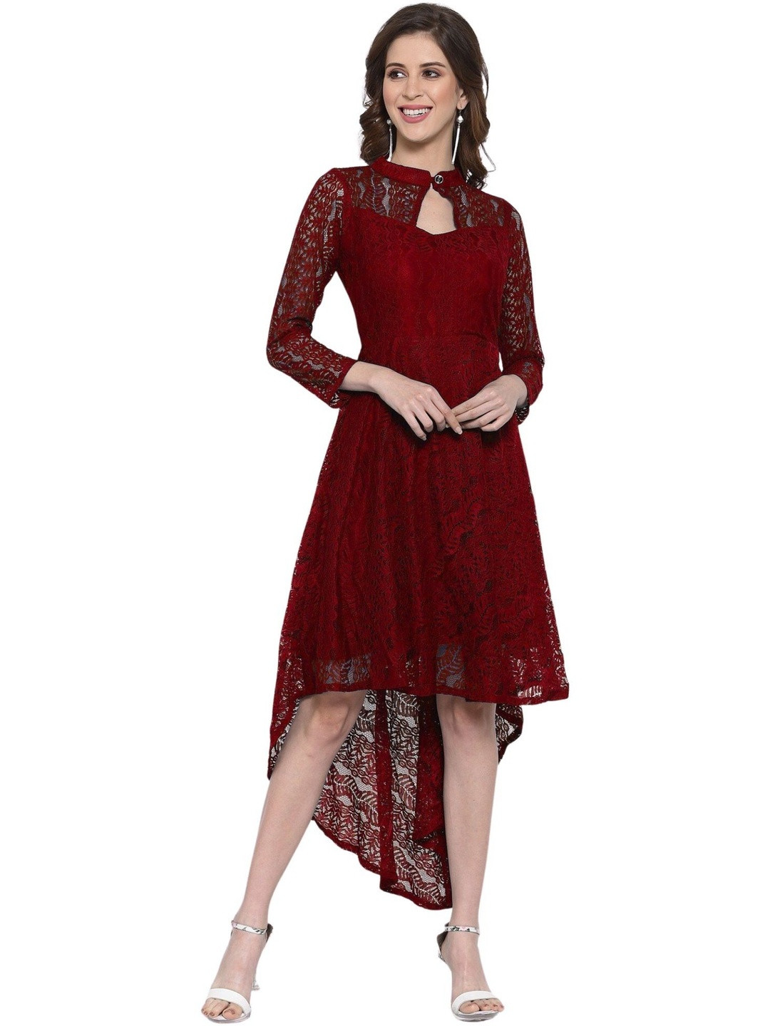 HIALTO Women Cowl Neck Asymmetric Long Sleeves Maxi Dress