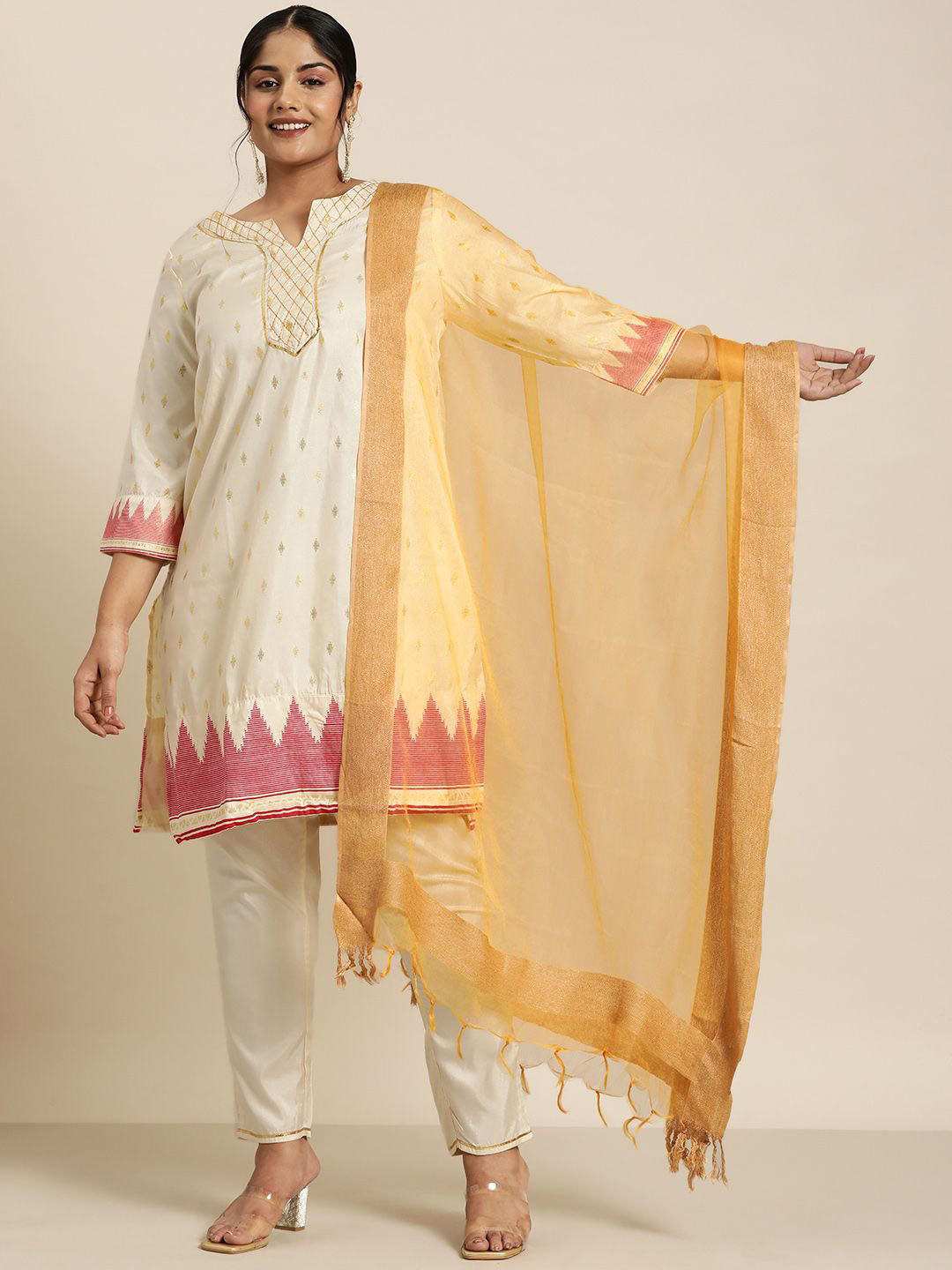 Varanga Thread Work Net Dupatta