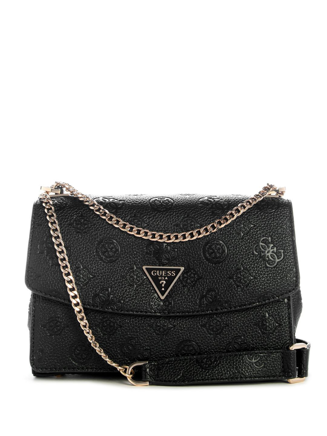 GUESS Brand Logo Textured Structured Sling Bag