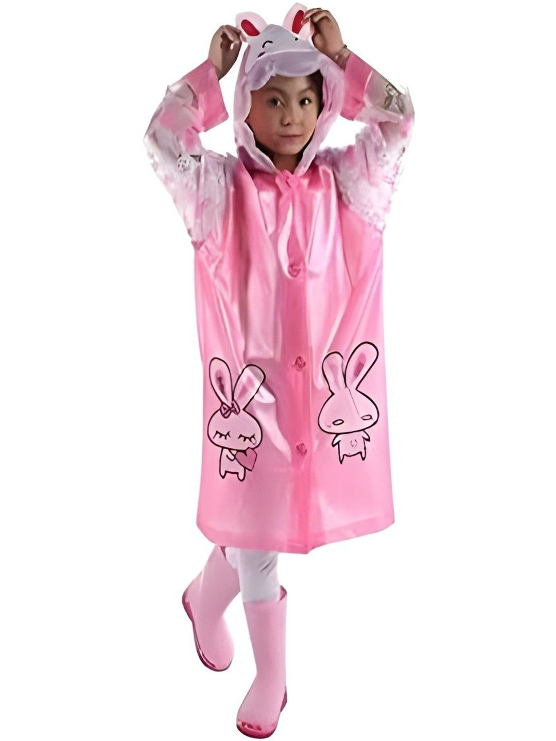 THE. Kids Polyester Pink Rain Jacket