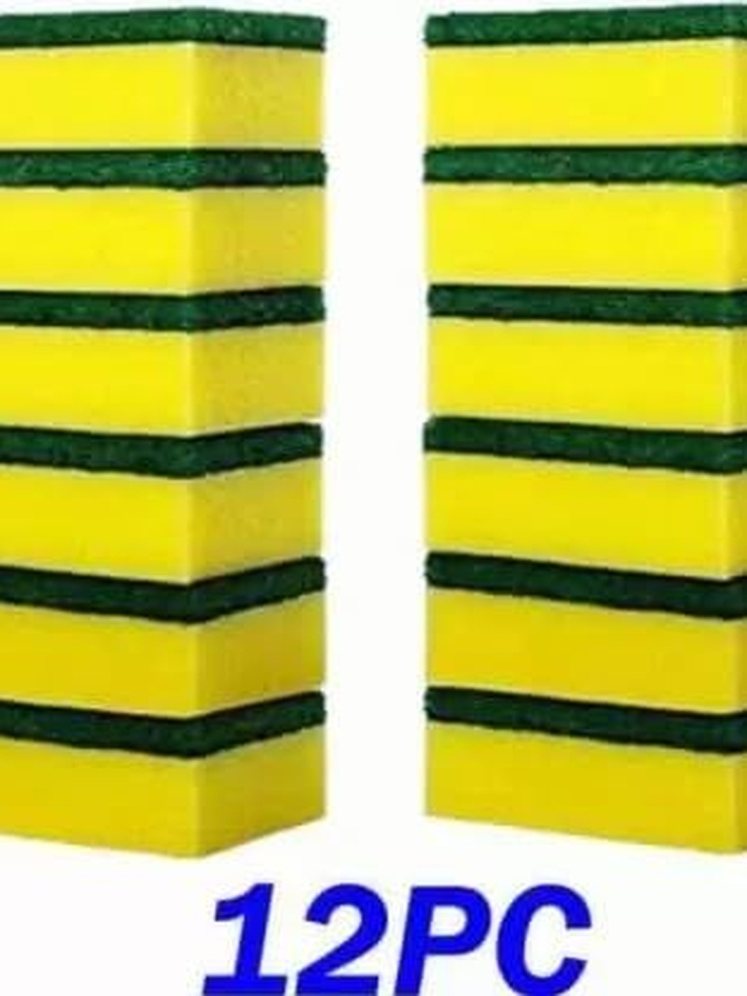 ARPANA BRIGHT Pack of 12 2 in 1 Sponge Scrub Pad for Kitchen