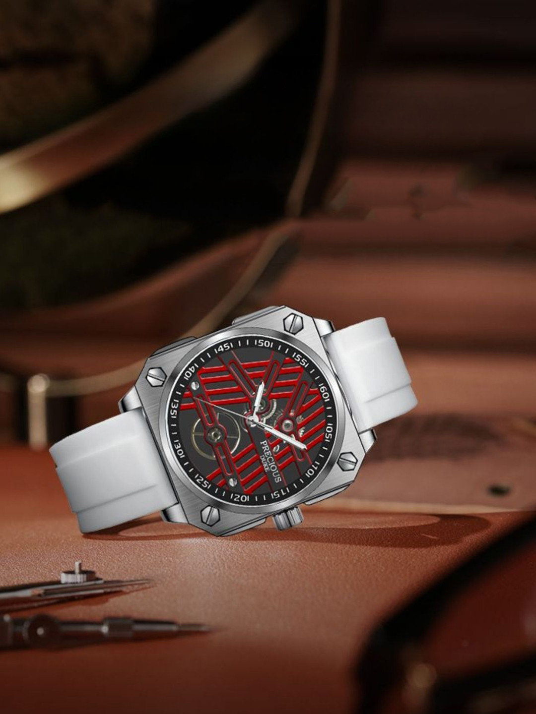 Precious Duke Men Textured Dial & Straps Analogue Watch PD_858797305025_Black_48