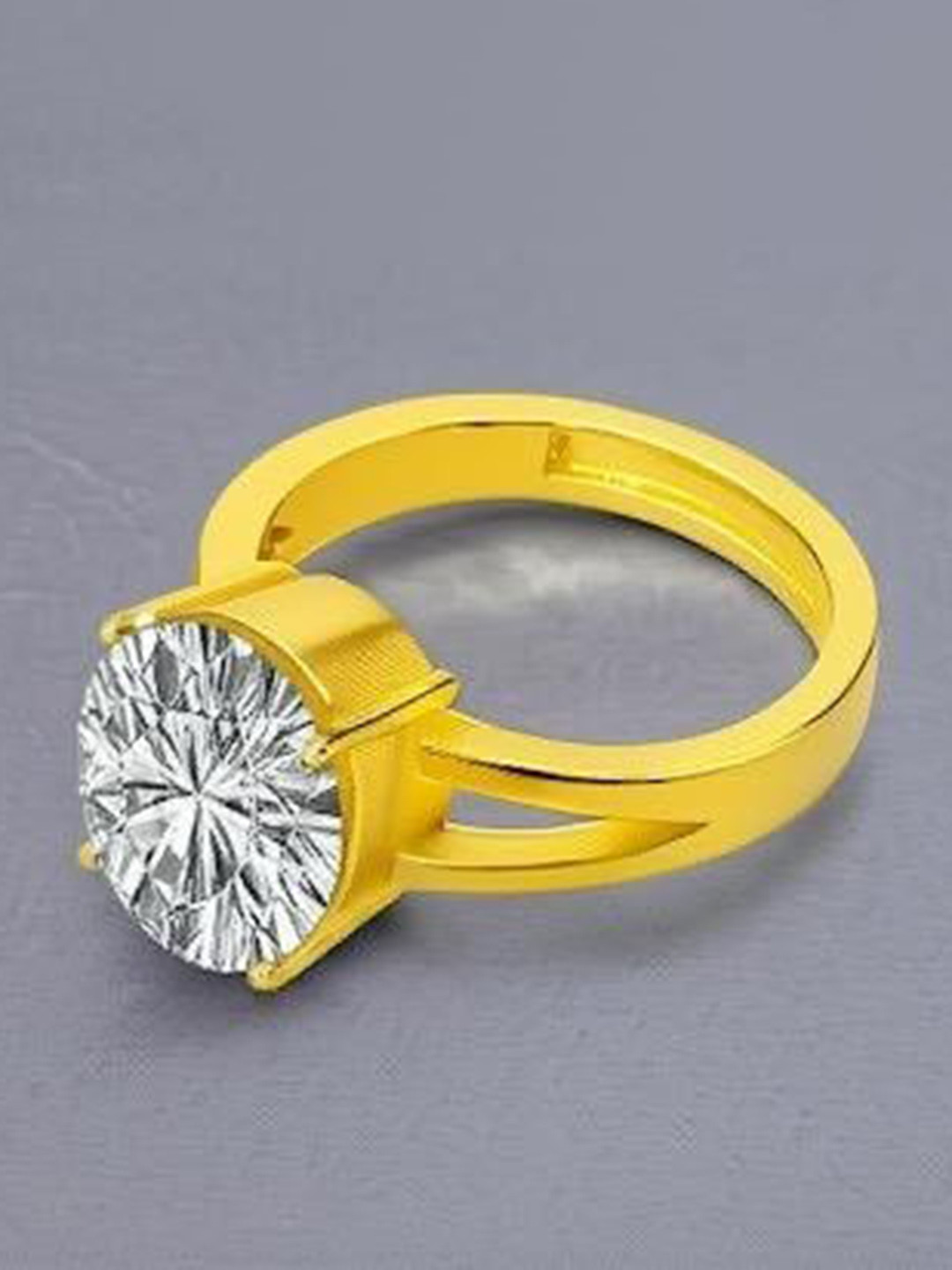 SHIMAK Gold-Plated Artificial Stones Studded Finger Ring