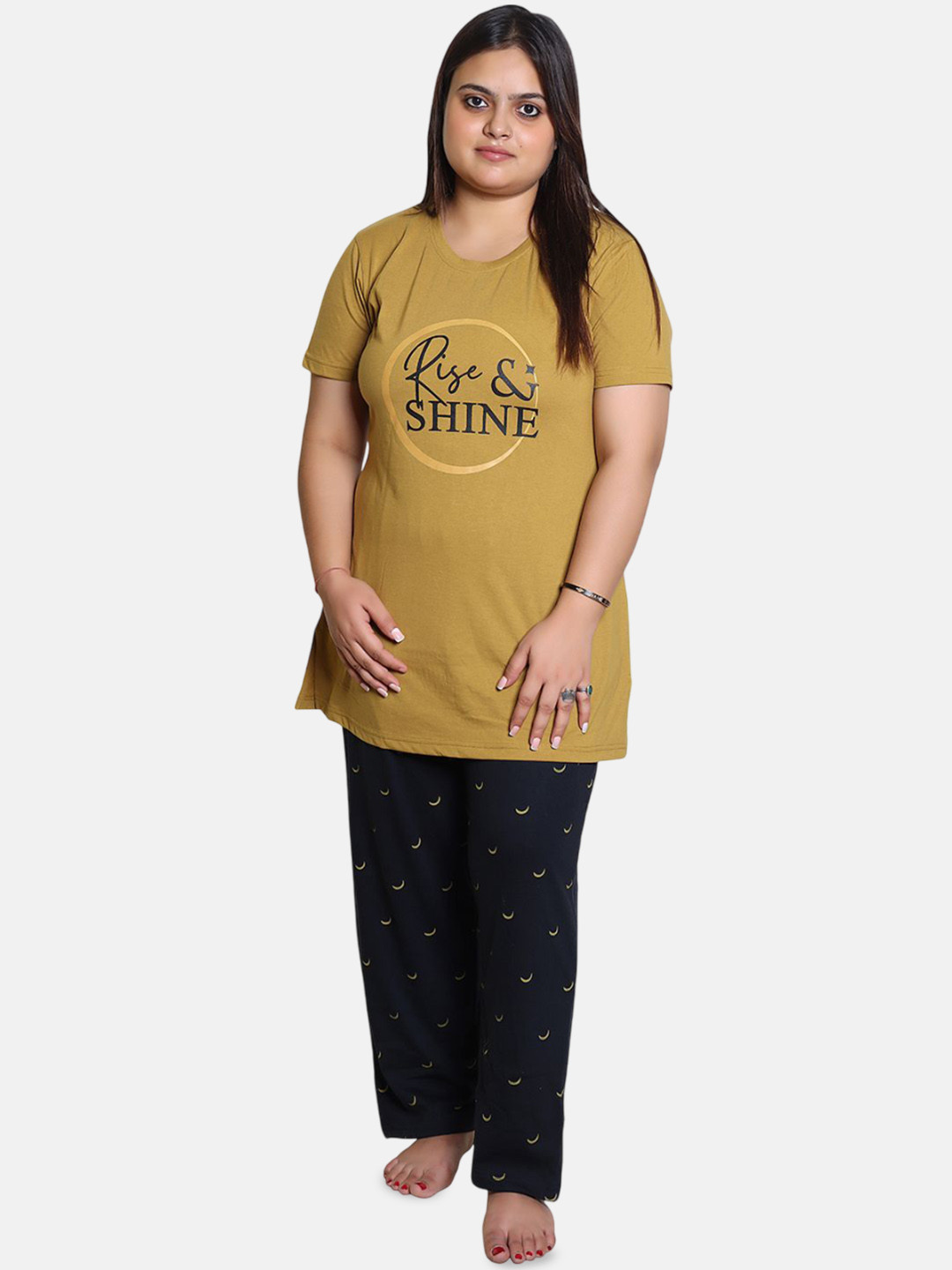 LOVE LONDON Women Typography Printed Night suit