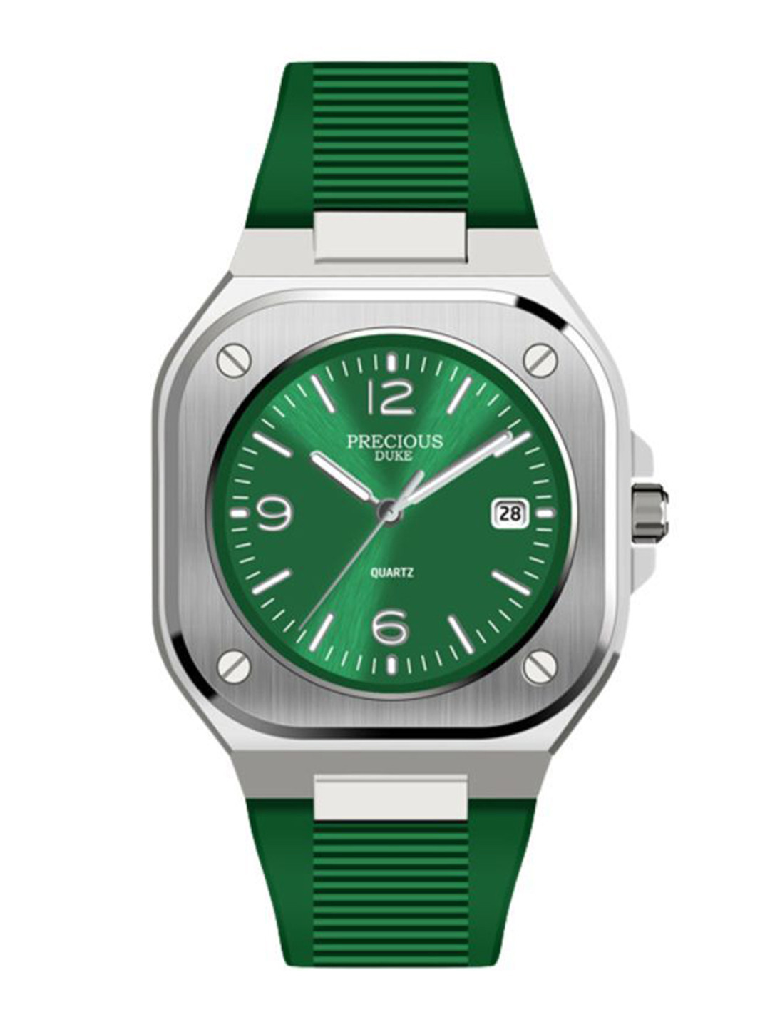 Precious Duke Men Square Pointer Quartz Analogue Watch PD_844728028811_Green_36