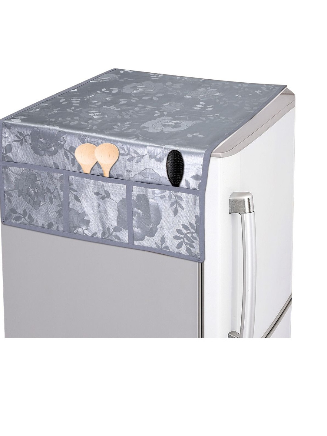 Crosmo Rexine Waterproof Refrigerator Cover With 6 Utility Pockets