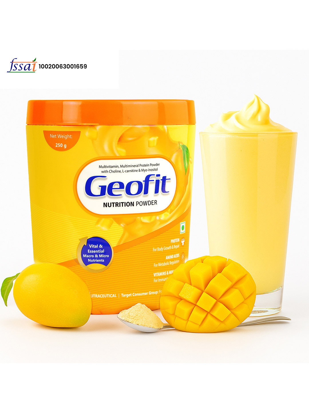 Geofit Protein Powder- 250 g- Mango Flavour