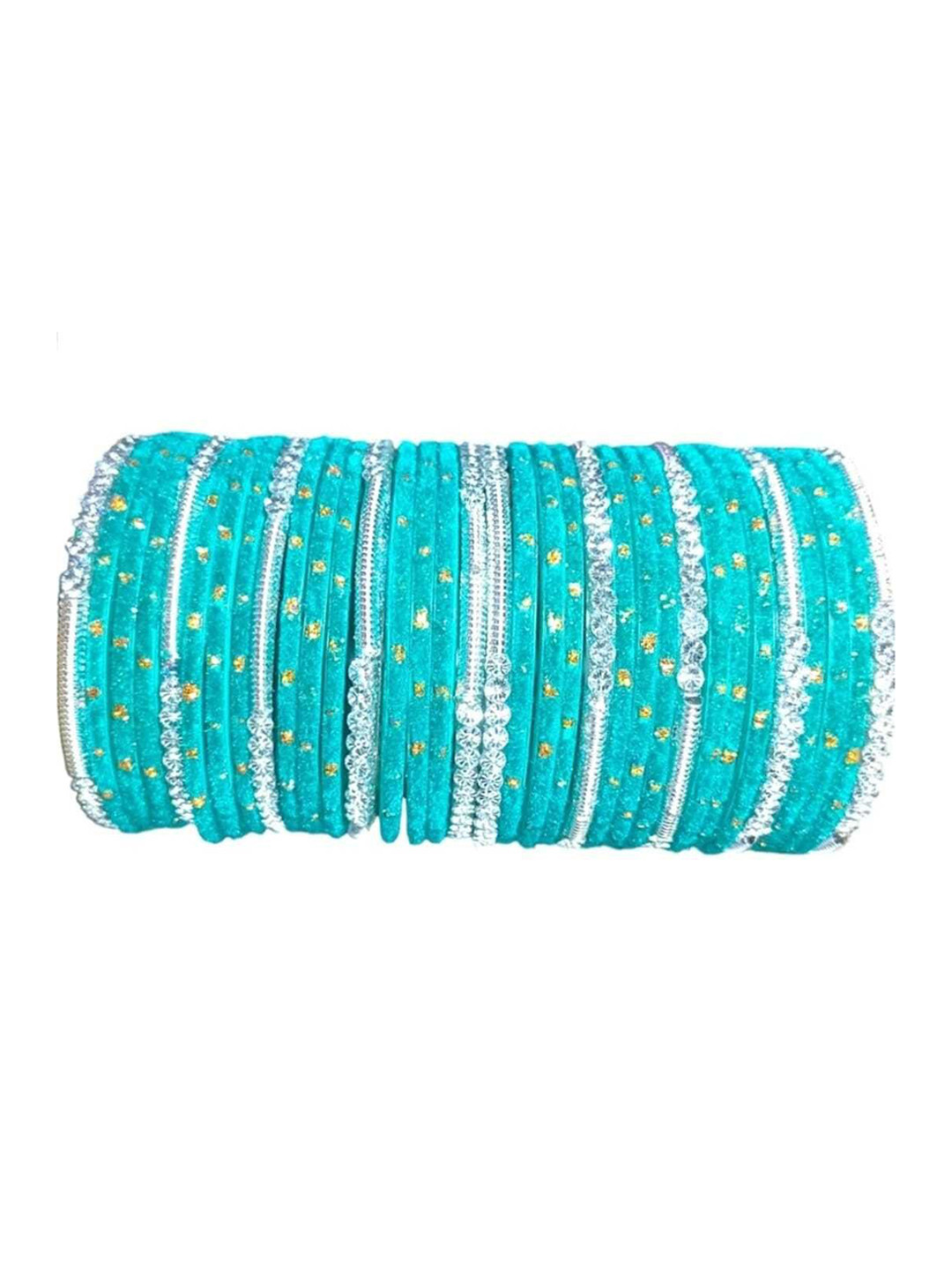 Shasmi Set Of 34 Artificial Stone Studded Bangles