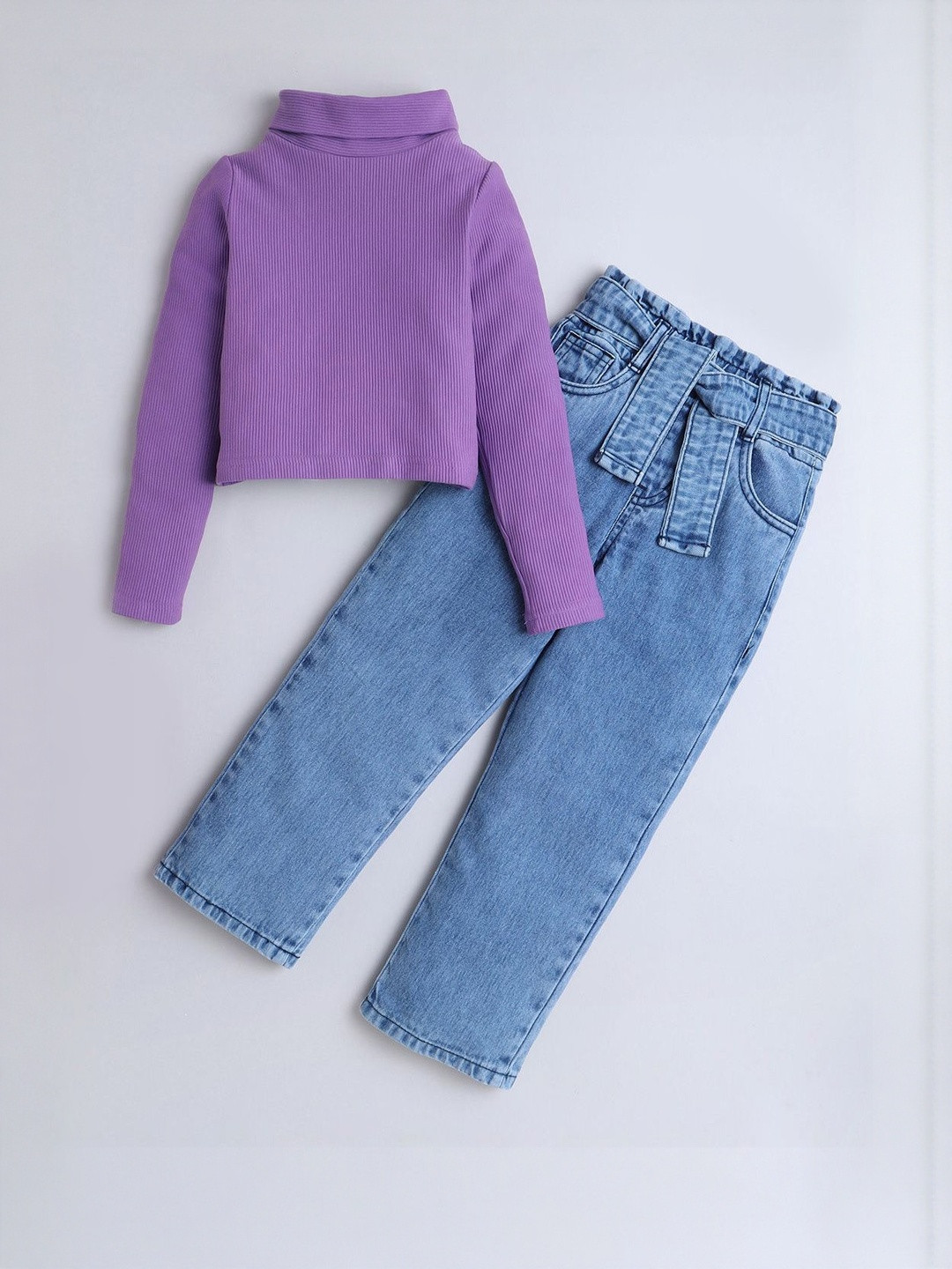 Hopscotch Girls 2-Pc Urban Cool Ribbed Jeans Clothing Set