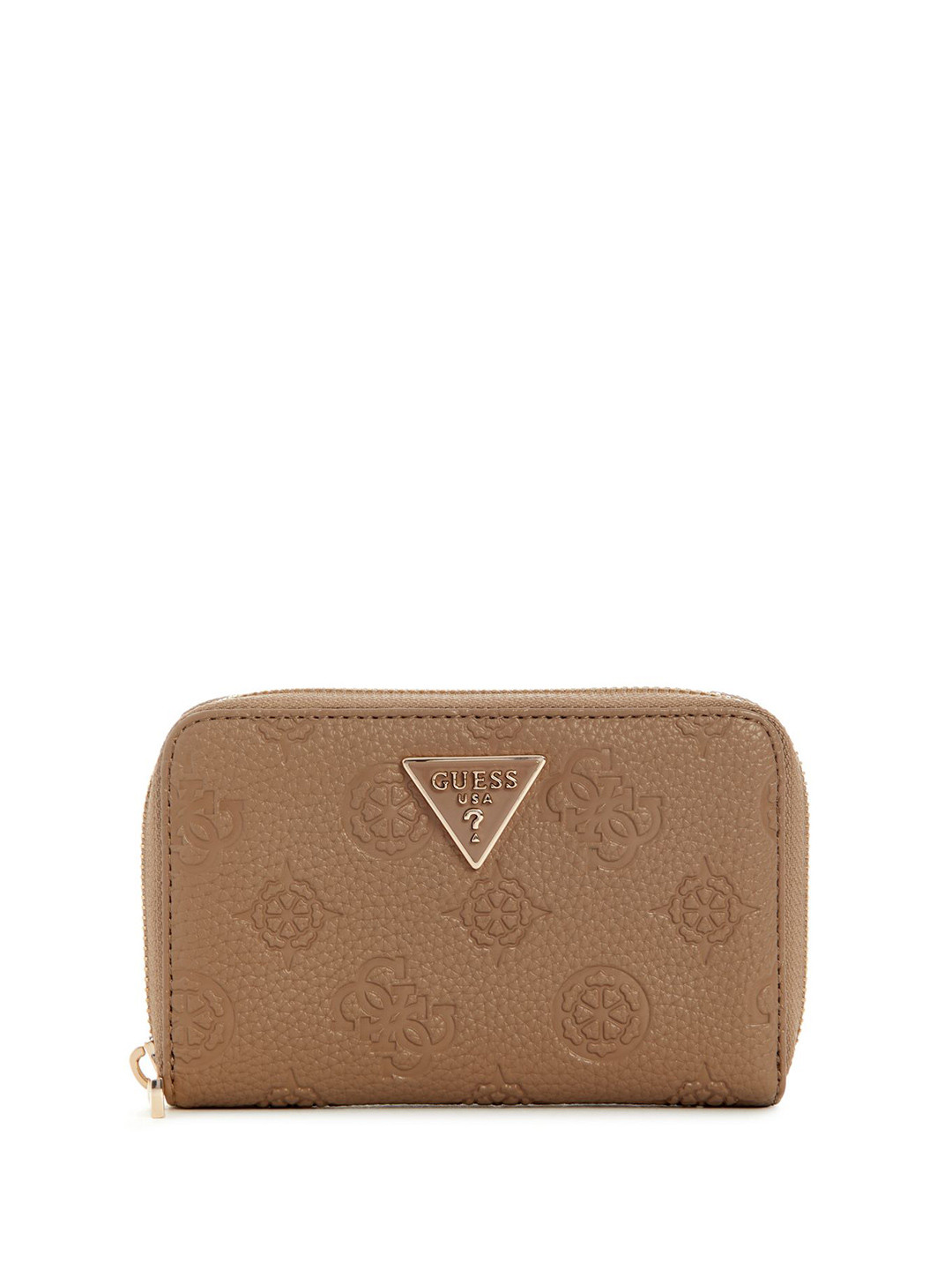 GUESS Monogram Cresidia Women Geometric Textured Zip Around Wallet