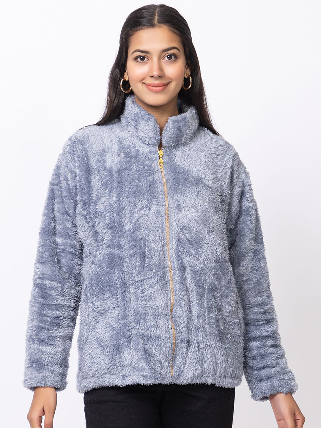 RG BY S.S. Clothing Women Stand Collar Solid Lightweight Puffer Jacket