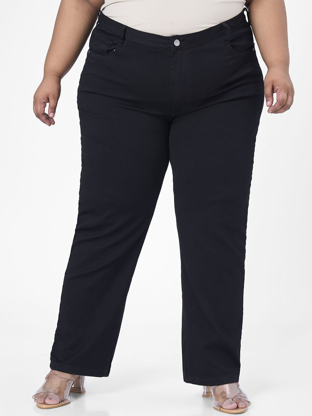 Kraus Jeans Women Plus Size Straight Fit High-Rise Jeans