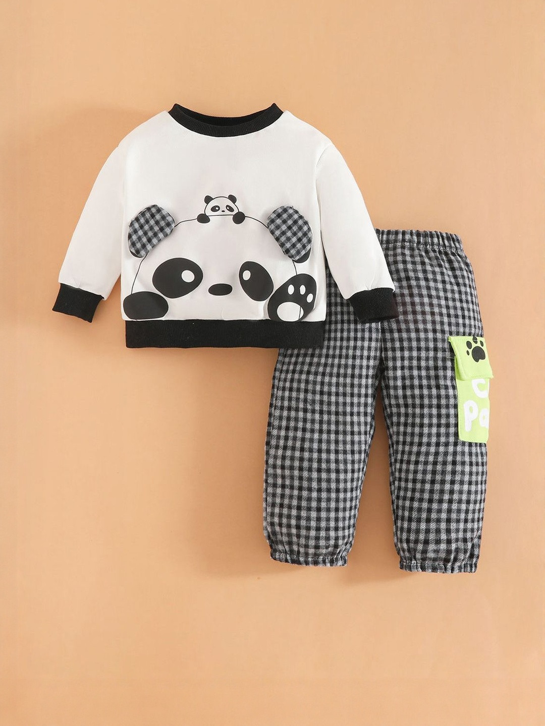 Hopscotch Boys Panda Applique Sweatshirt & Joggers