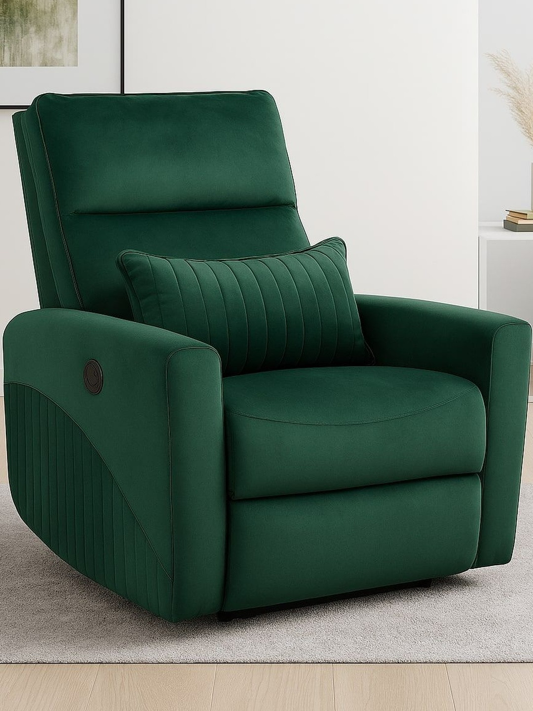 Solis Royale - The desired Green Powered Fabric Motorized 1 Seater Recliner