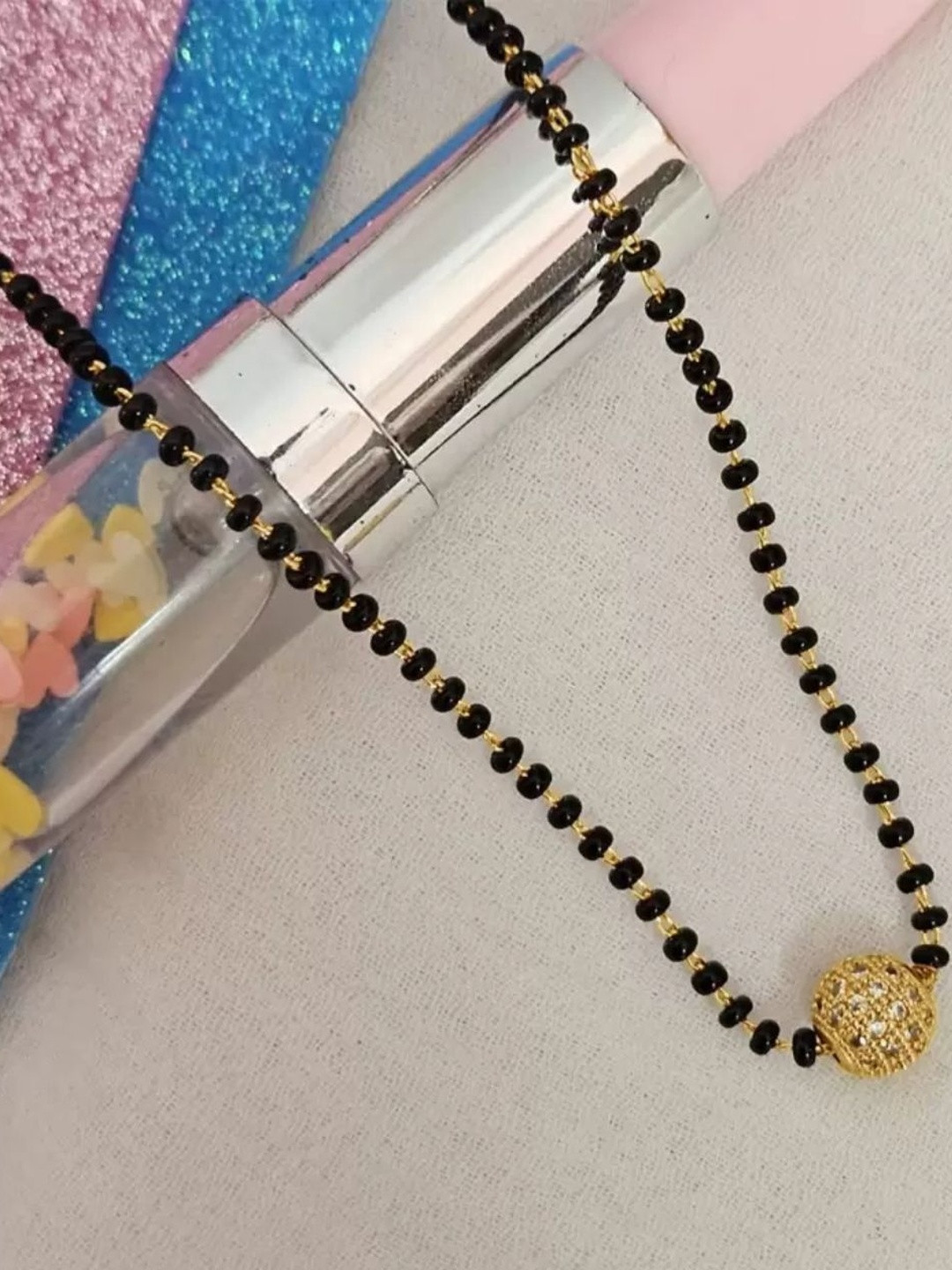 ReNi Gold-Plated Artificial Beads Mangalsutra