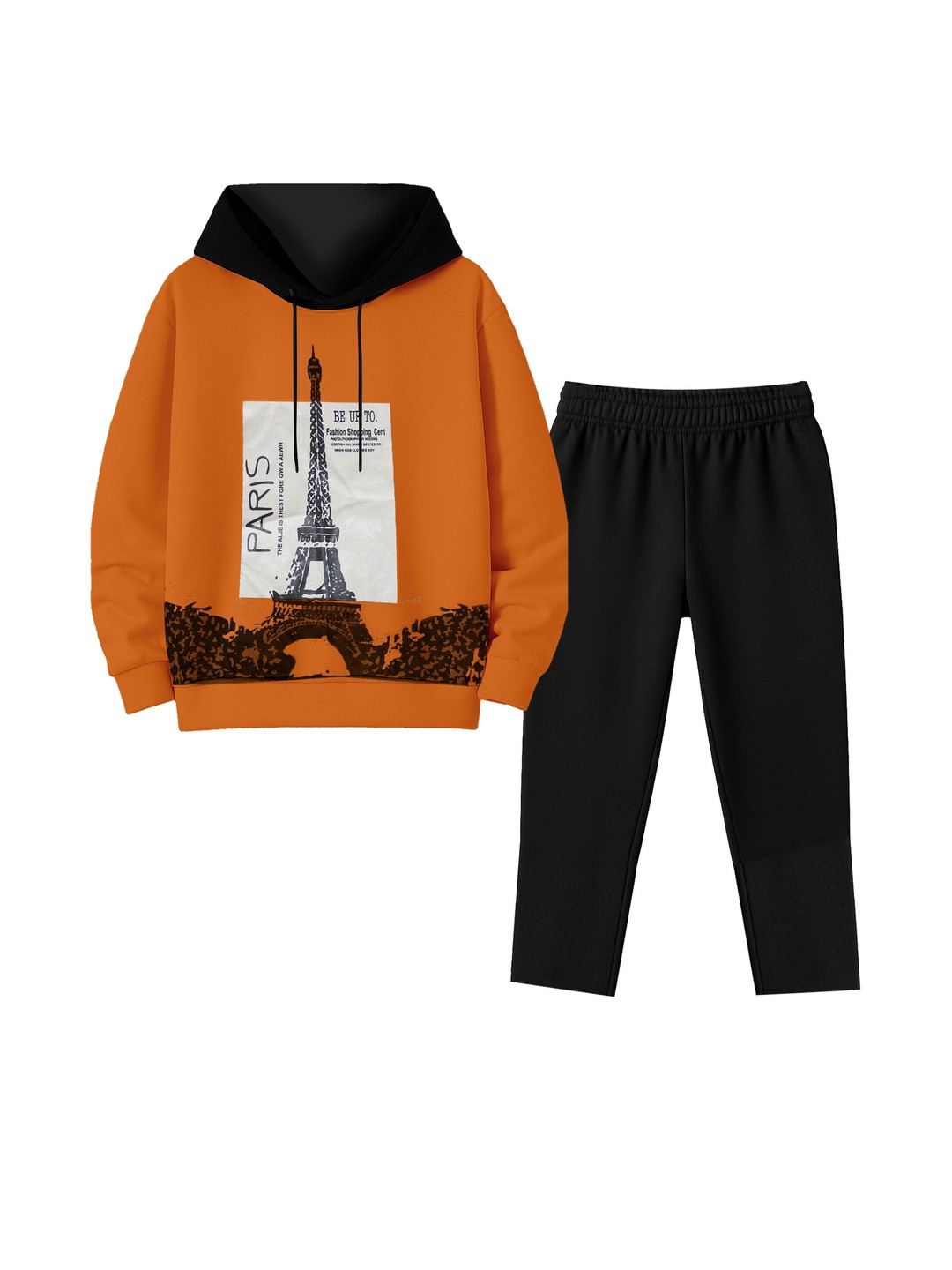 Fasha Kids Orange Pure Cotton Printed Clothing Set