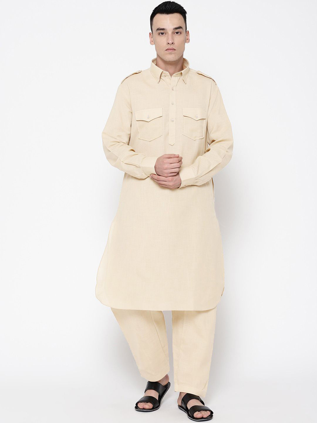 SG LEMAN Shirt Collar Pathani Kurta With Salwar