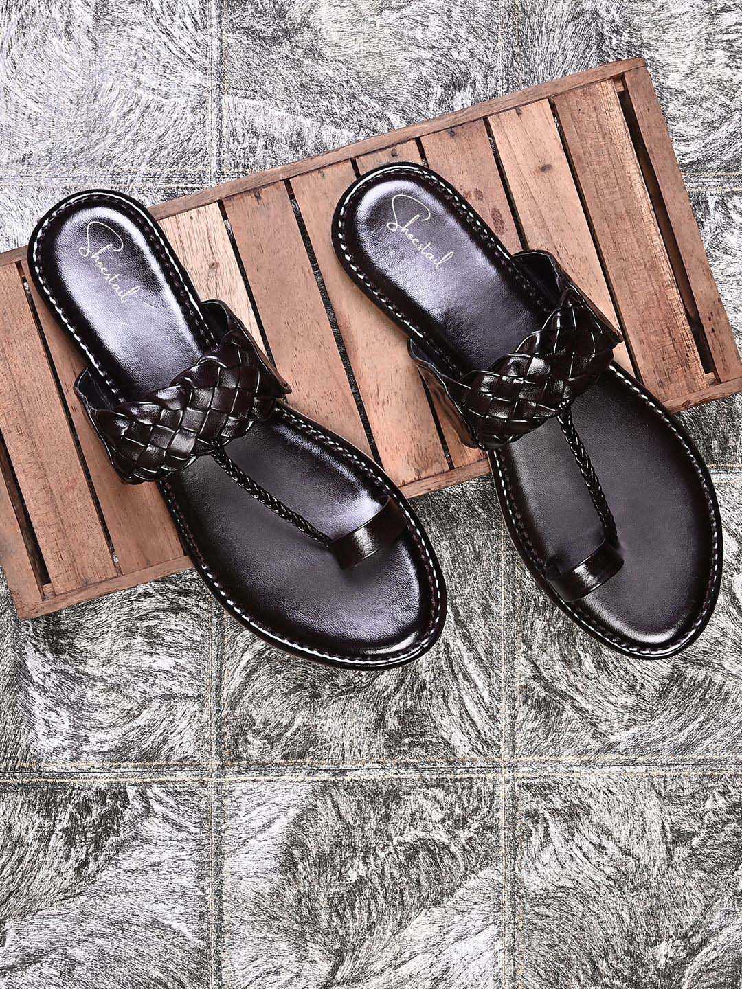 Shoestail Women Woven Design Open Toe Flats