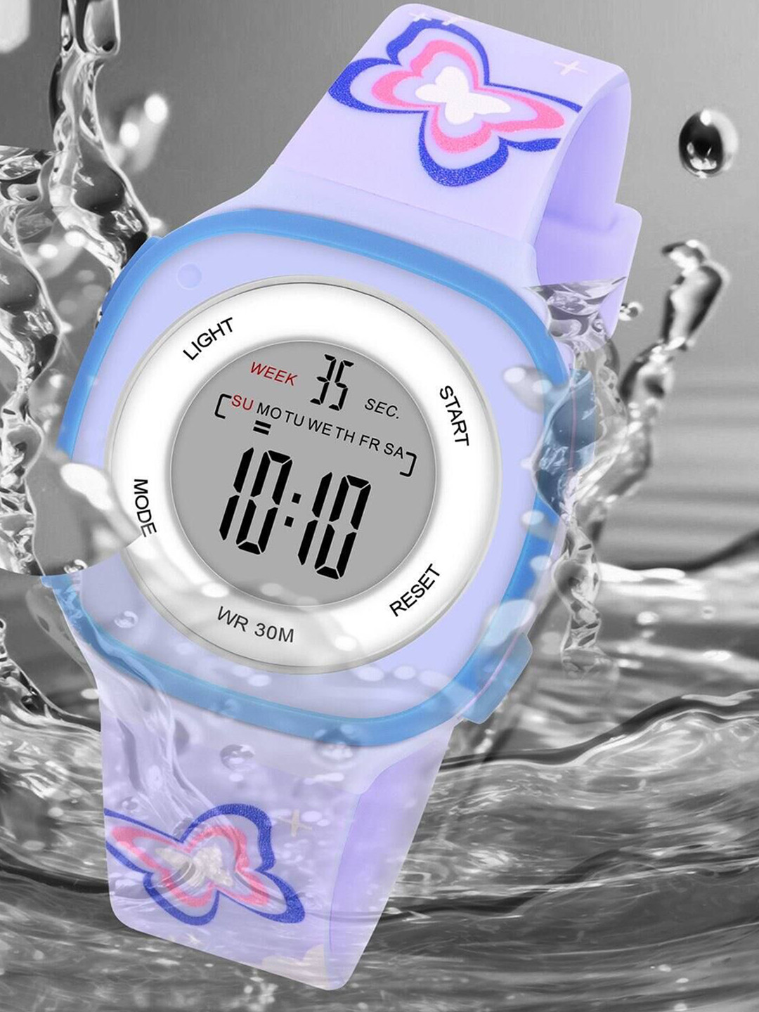 Otage Kids Square Dial & Digital Multi Function Watch 2207 Square-Purple1