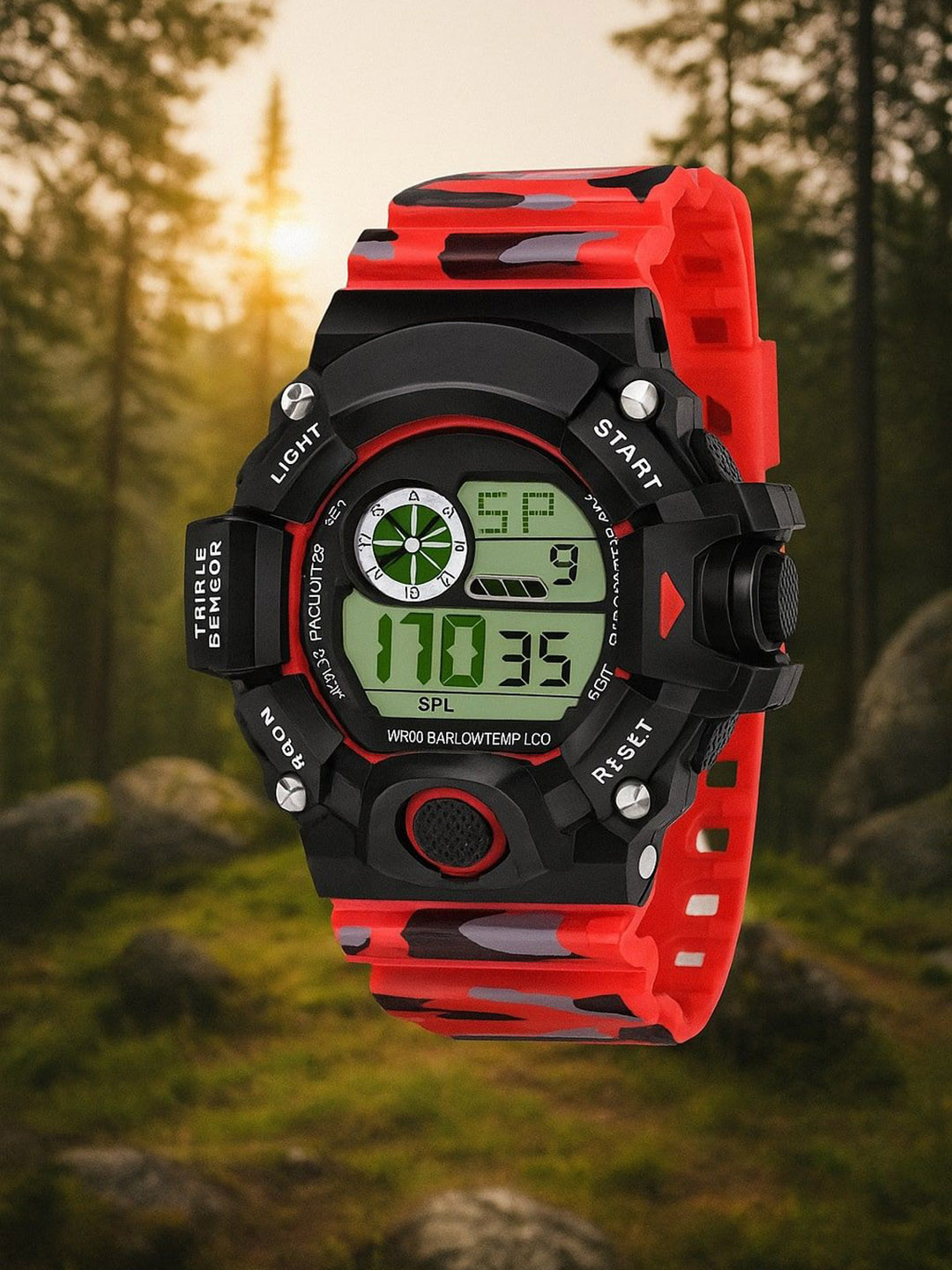 SWADESI STUFF Kids Round Dial & Regular Straps Analogue Automatic Watch ARMY RED 2031