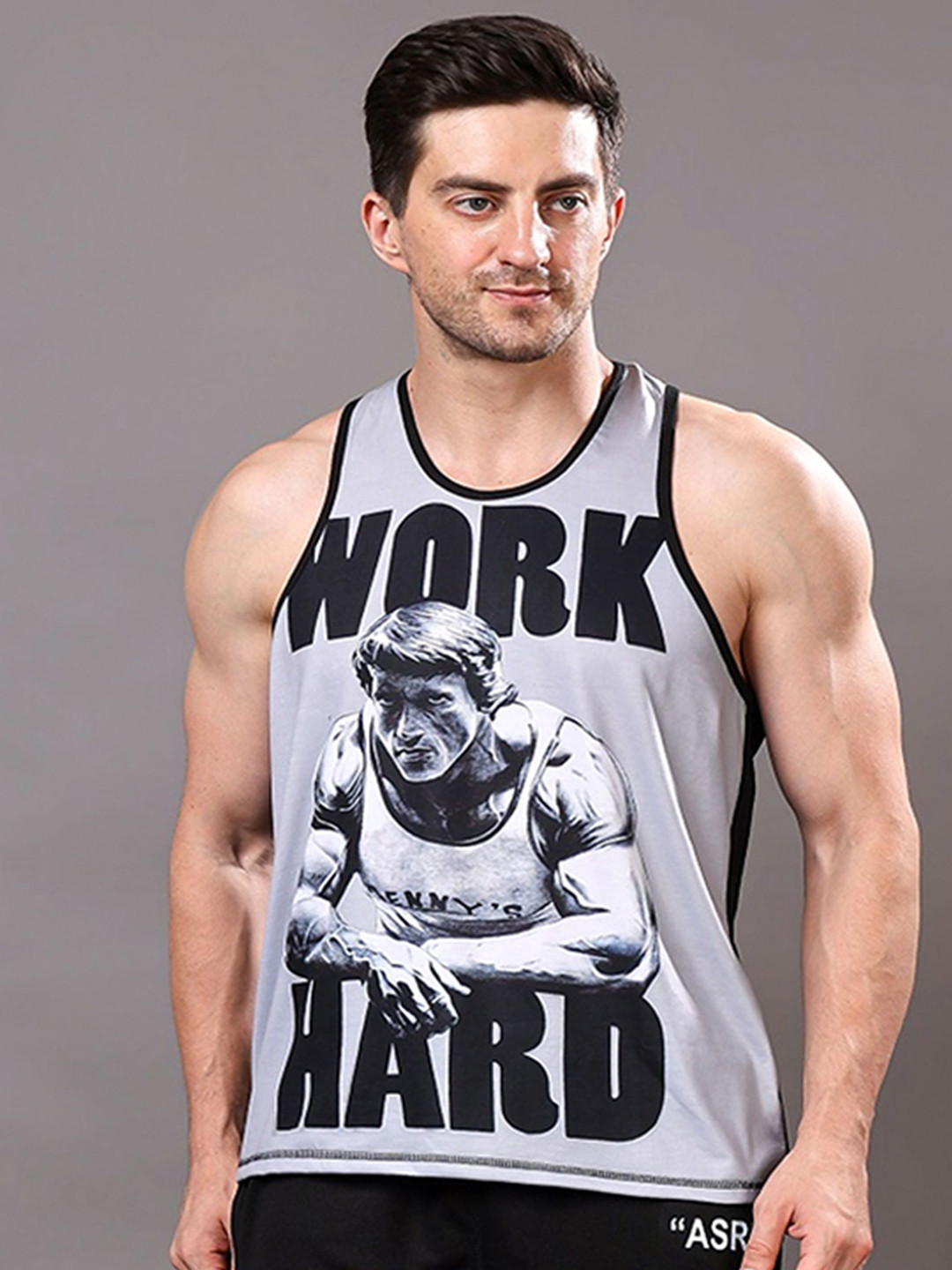 YELLOW TREE Printed Scoop Neck Sleeveless Gym Vest