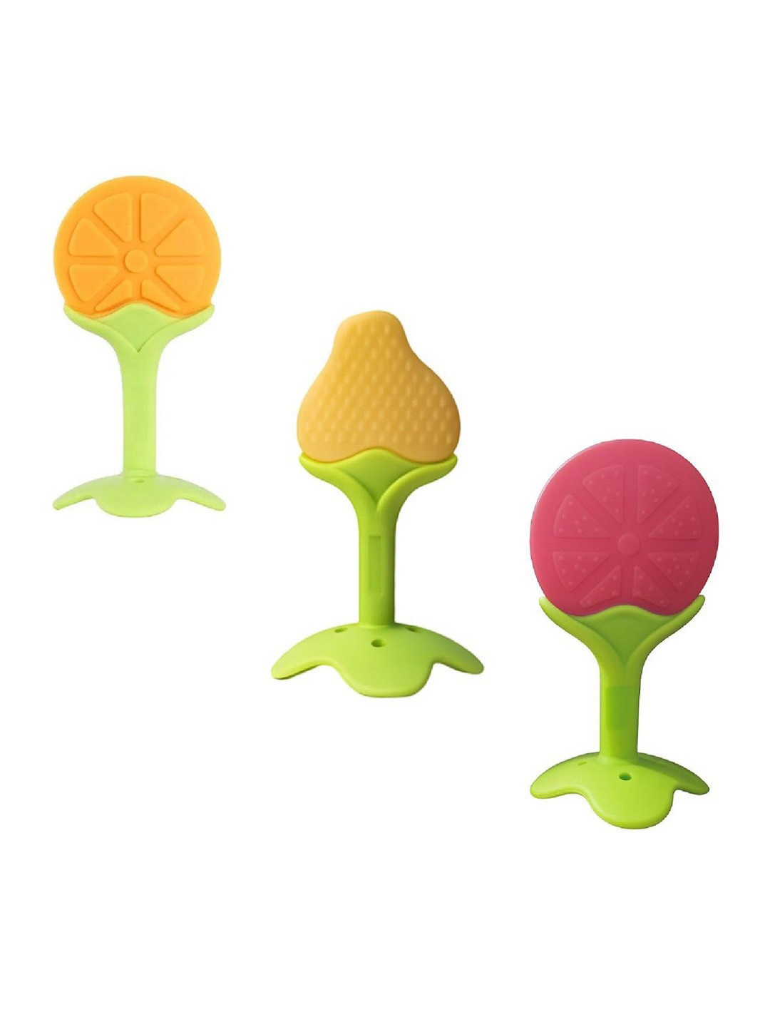 Kalra Magic 3-Pcs Yellow & Green Fruit Shape BabyTeether