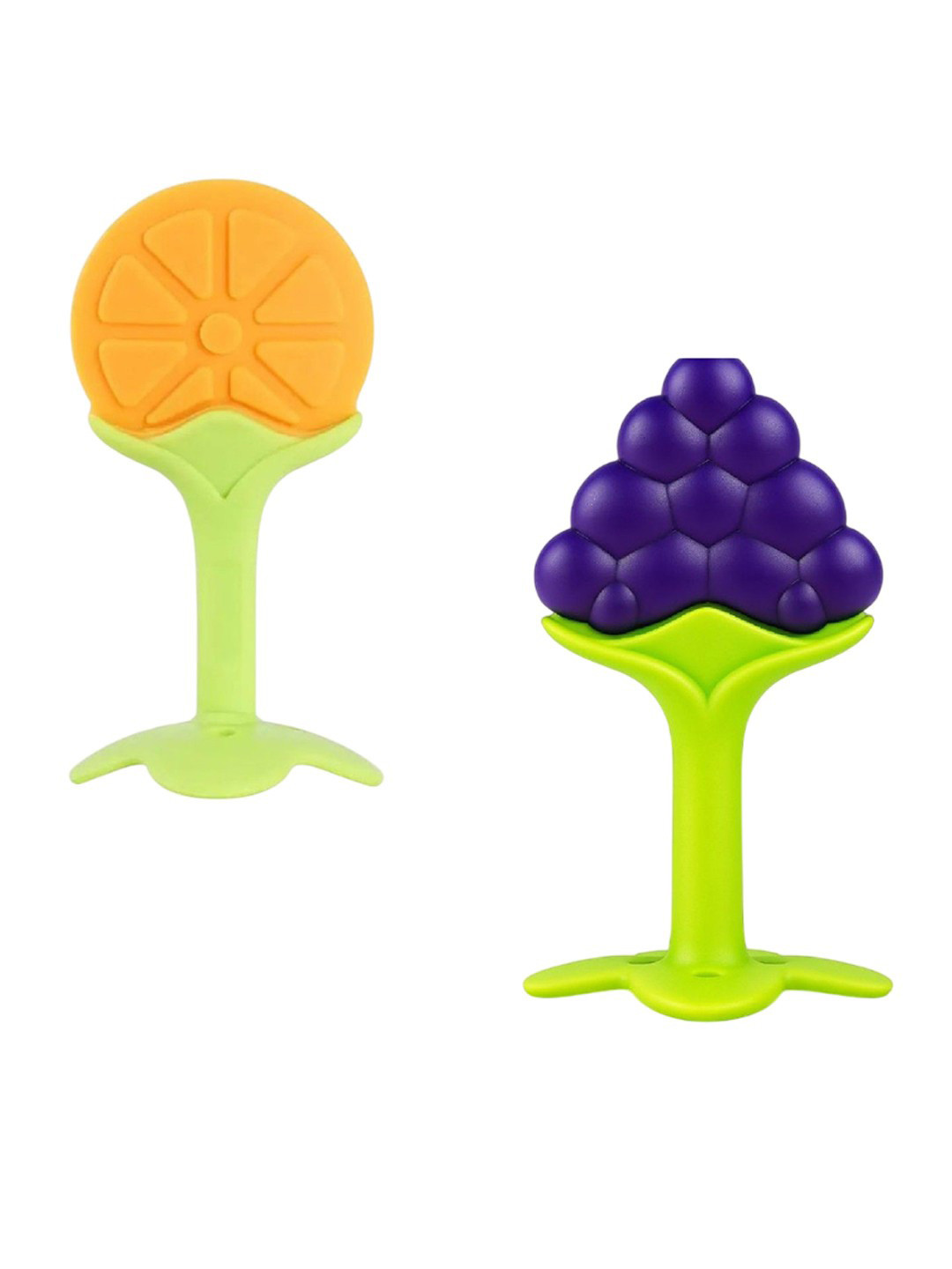 Kalra Magic Kids Pack of 2 Yellow & Green BPA-Free Fruit Shaper Small Teethers