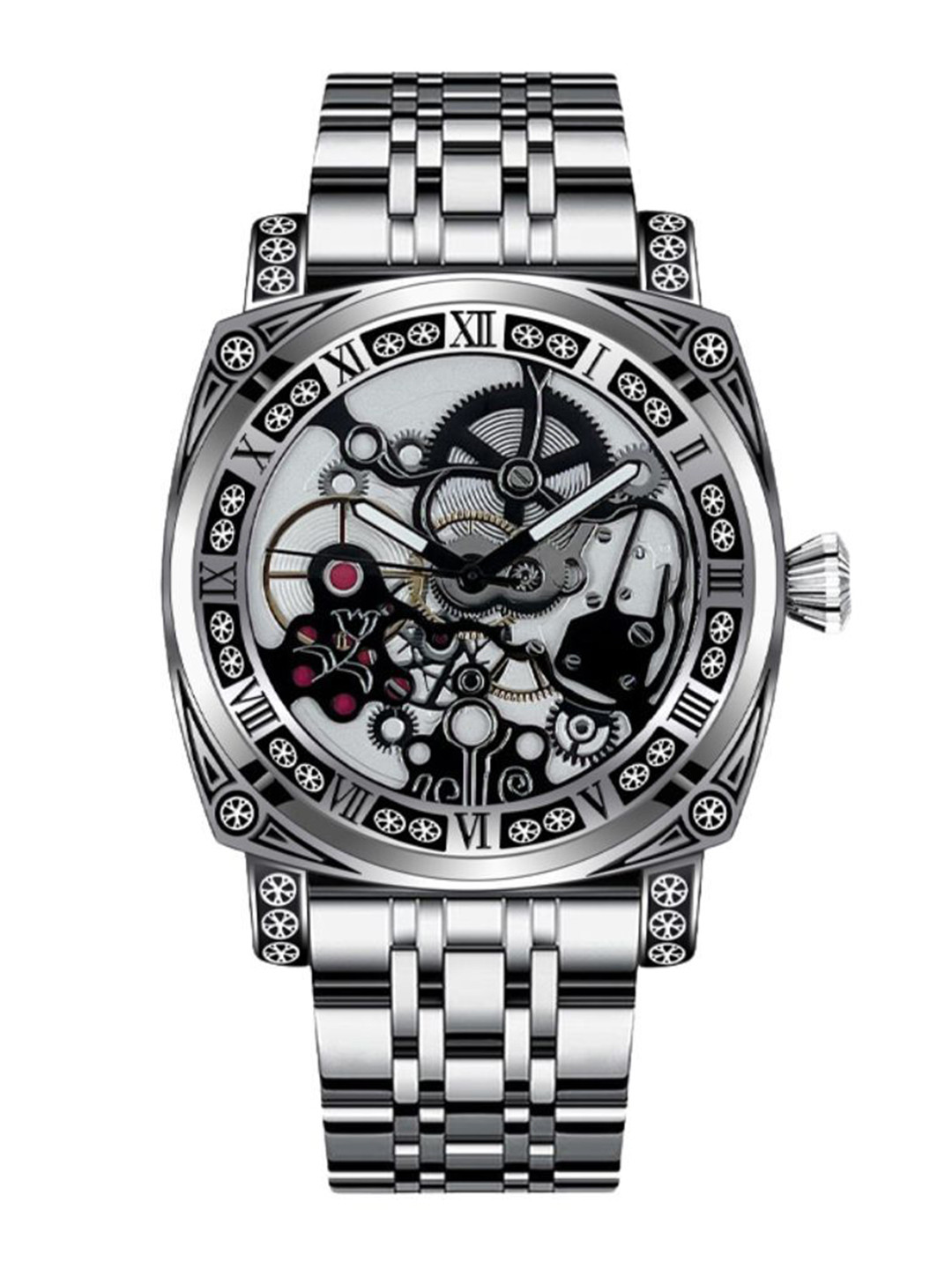 Precious Duke Men Stainless Steel Straps Chronograph Watch PD_820539249810_Black_42