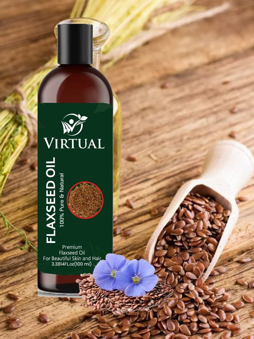 VIRTUAL Flaxseed Oil For Hair & Skin - 100 ml