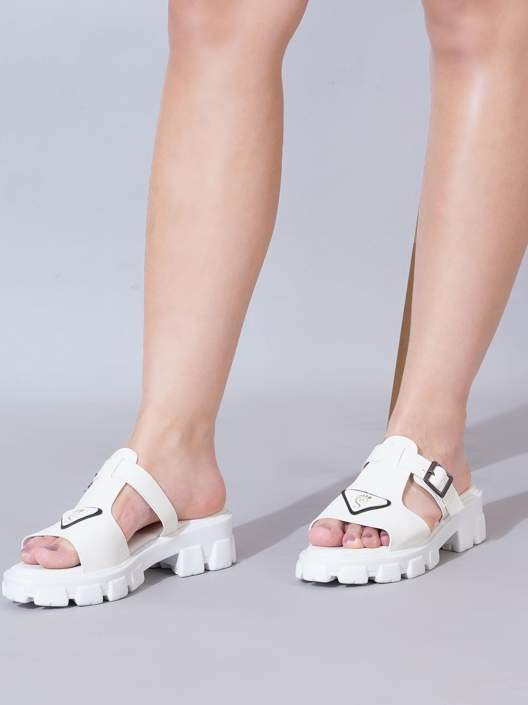 Shoetopia Platform Synthetic Open Back Sandals