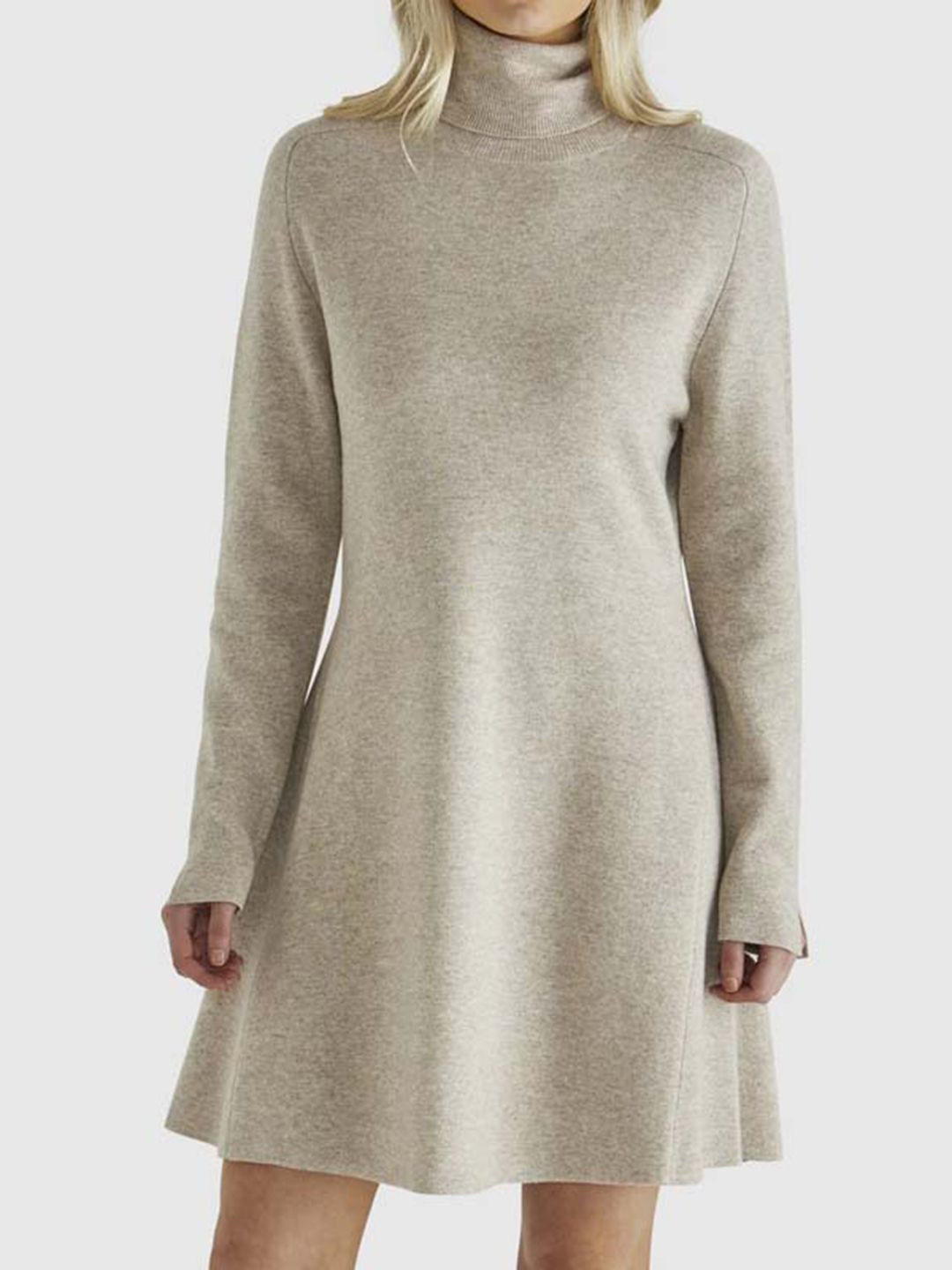 bebe Women Turtle Neck Long Sleeve A-Line Dress