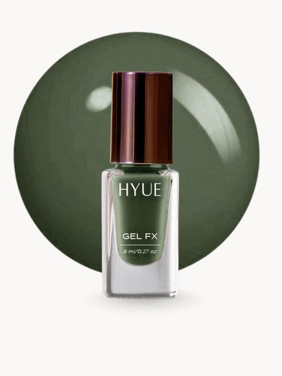 HYUE Gel FX Nail Paint Monsoon Moss Quick Dry and Chip Resistant - 14 Day Long Wear- 8ml