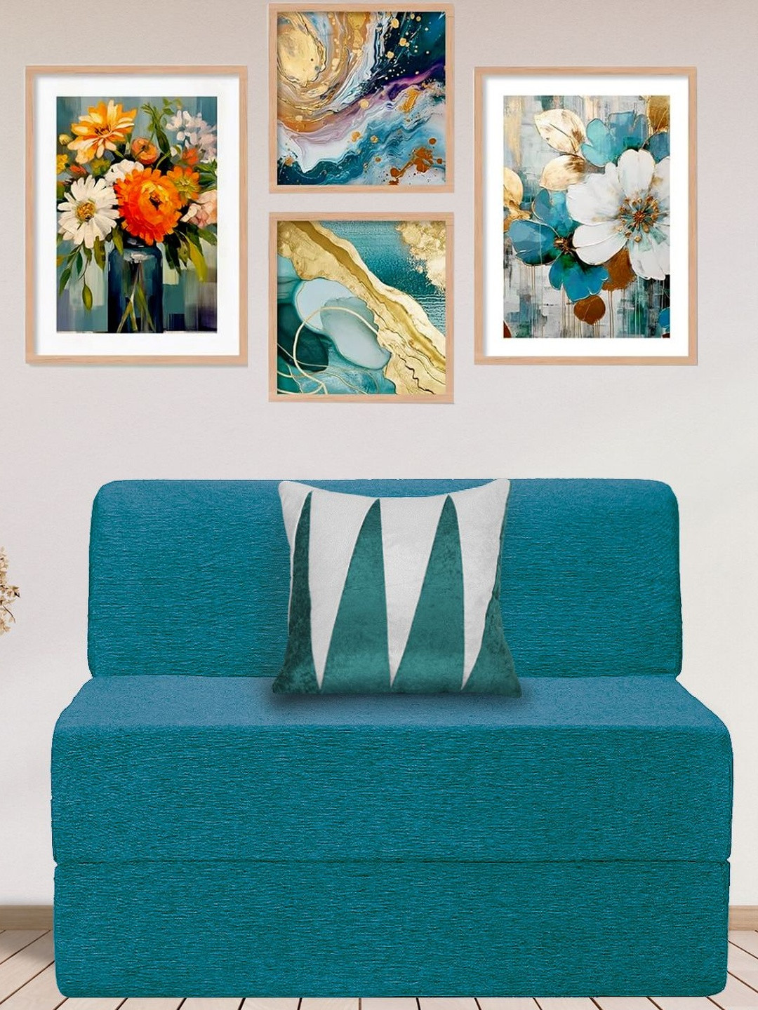 Clex Green Space-Saving Premium Sofa Cum Bed